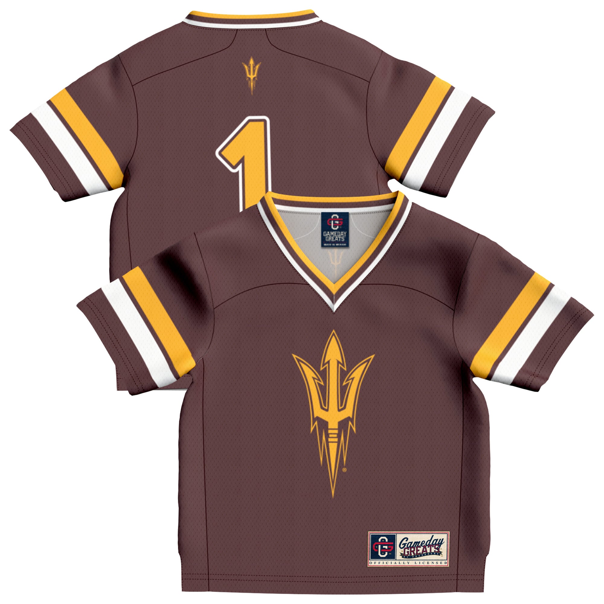 #1 Arizona State Sun Devils Toddler Lightweight Collegiate Football Fashion - front and back view