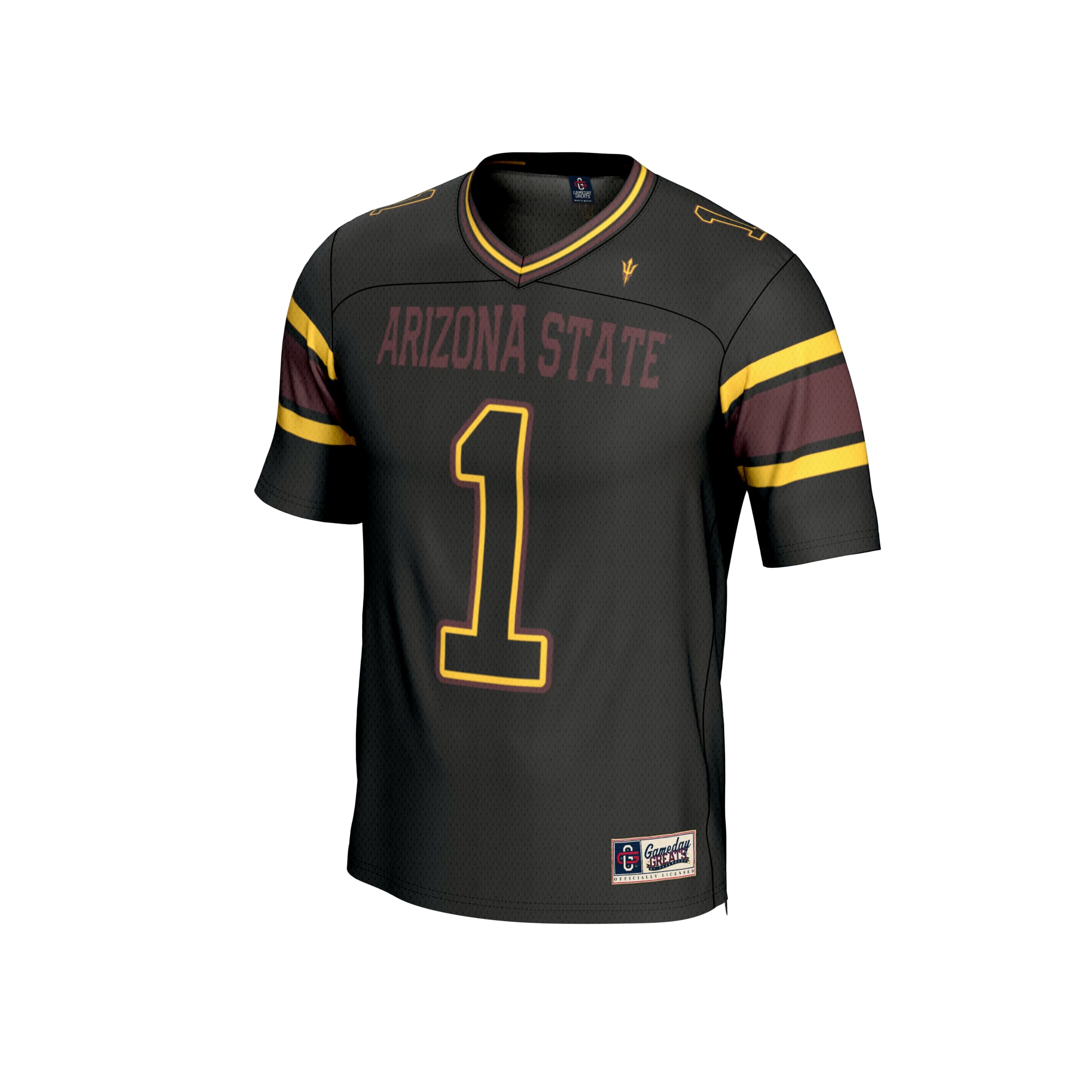 #1 Arizona State Sun Devils Unisex Lightweight Collegiate Football Fashion Jersey - front view