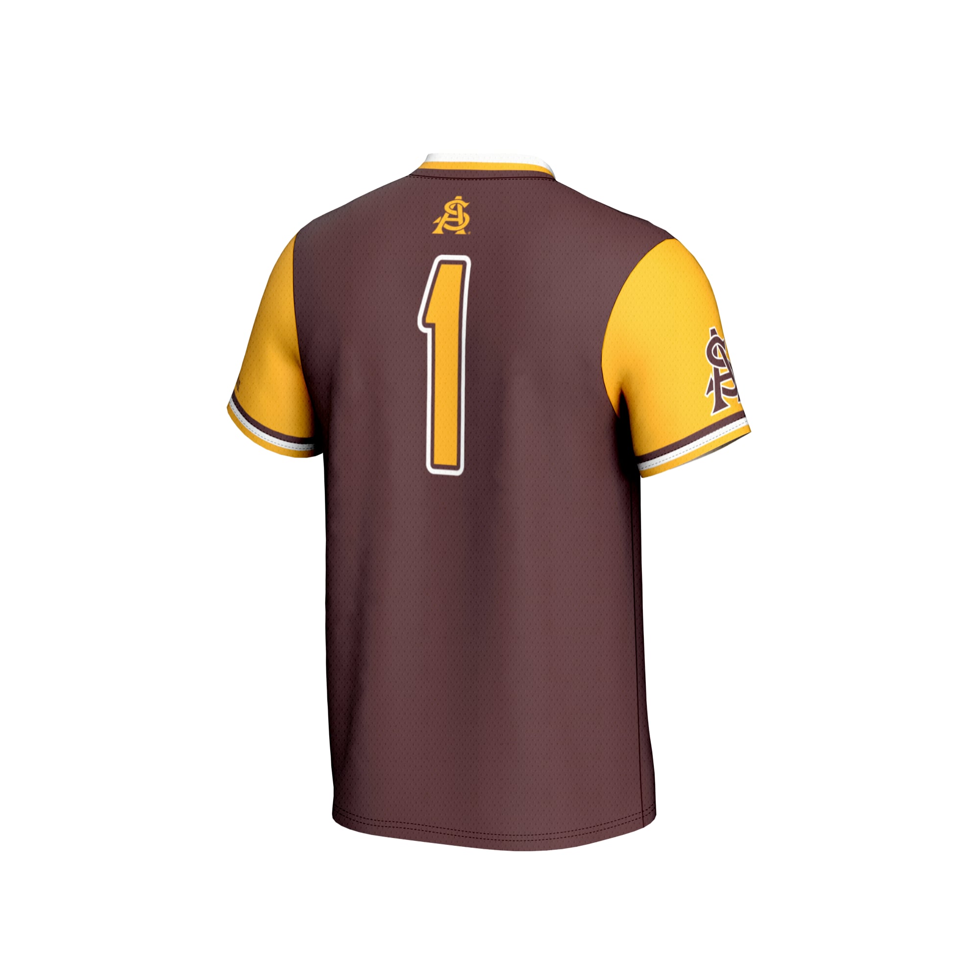 #1 Arizona State Sun Devils Unisex Lightweight Collegiate Softball Fashion Jersey - back view