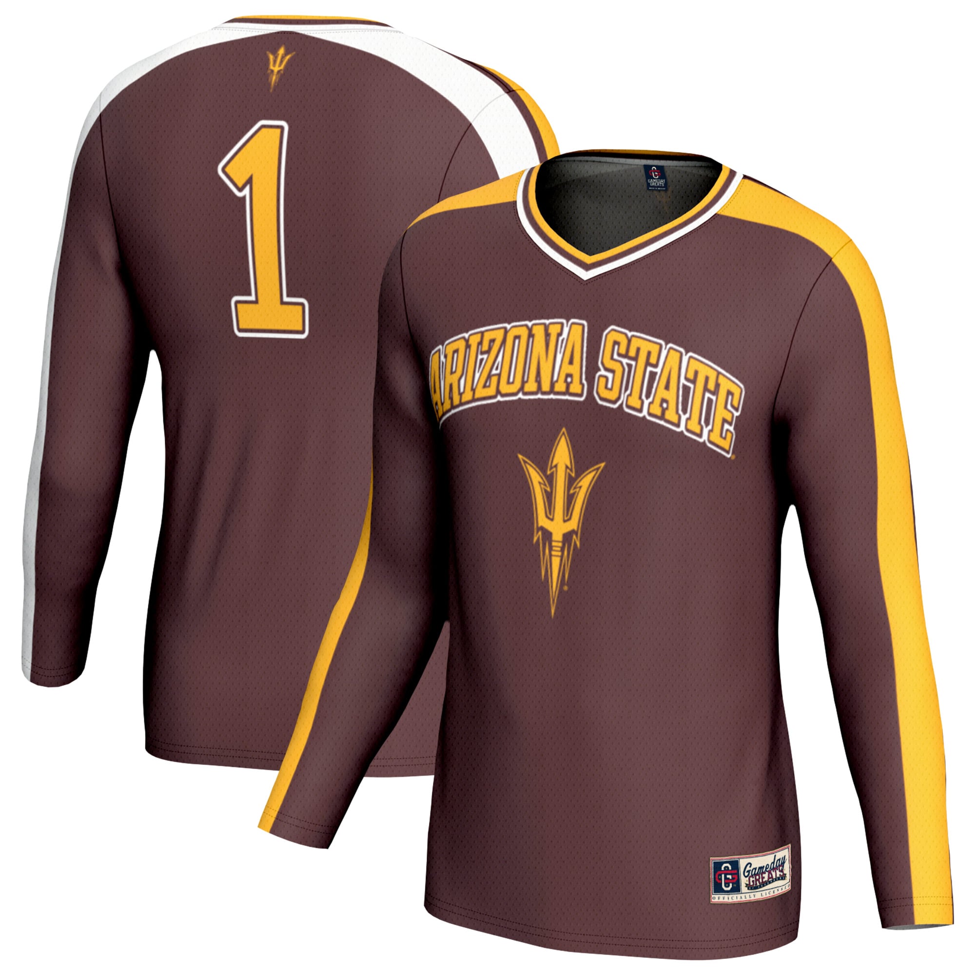 #1 Arizona State Sun Devils Unisex Lightweight Collegiate Volleyball Fashion - front and back view