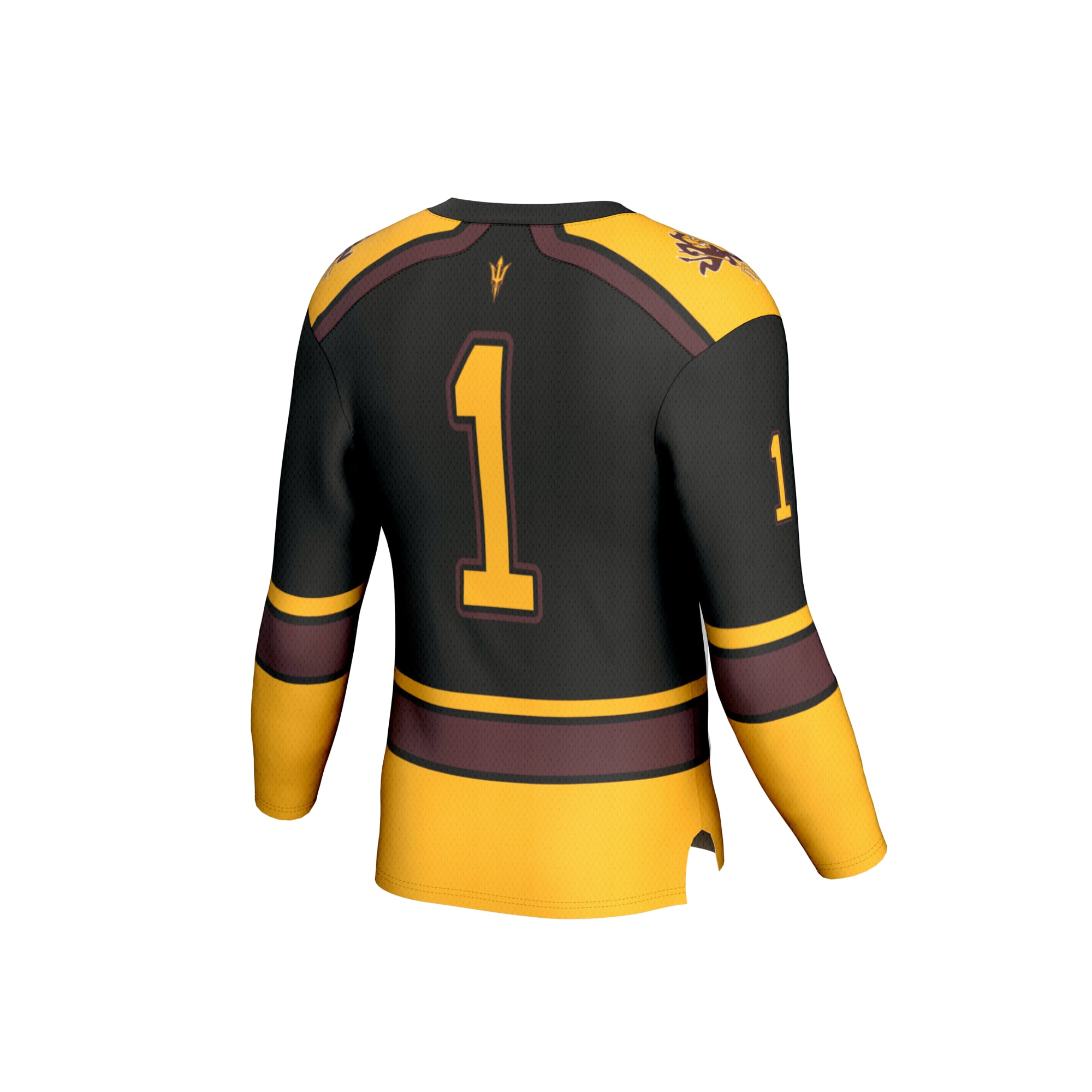 Arizona State Sun Devils Unisex Lightweight Hockey Fashion Jersey Black - back view