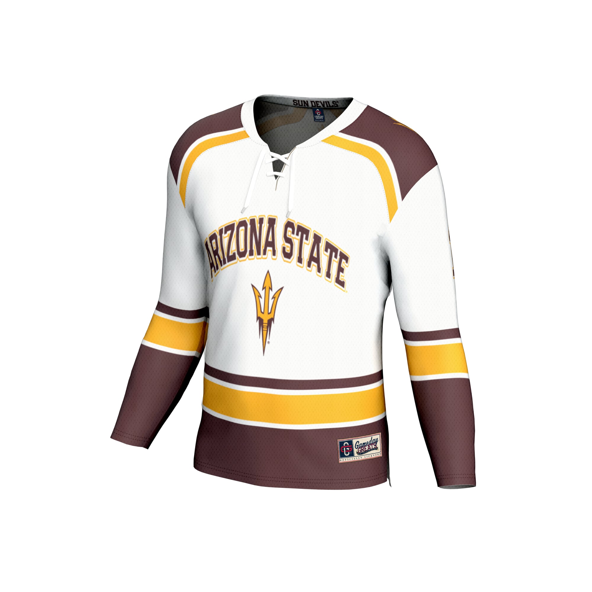 Arizona State Sun Devils Unisex Lightweight Hockey Fashion Jersey White - front view