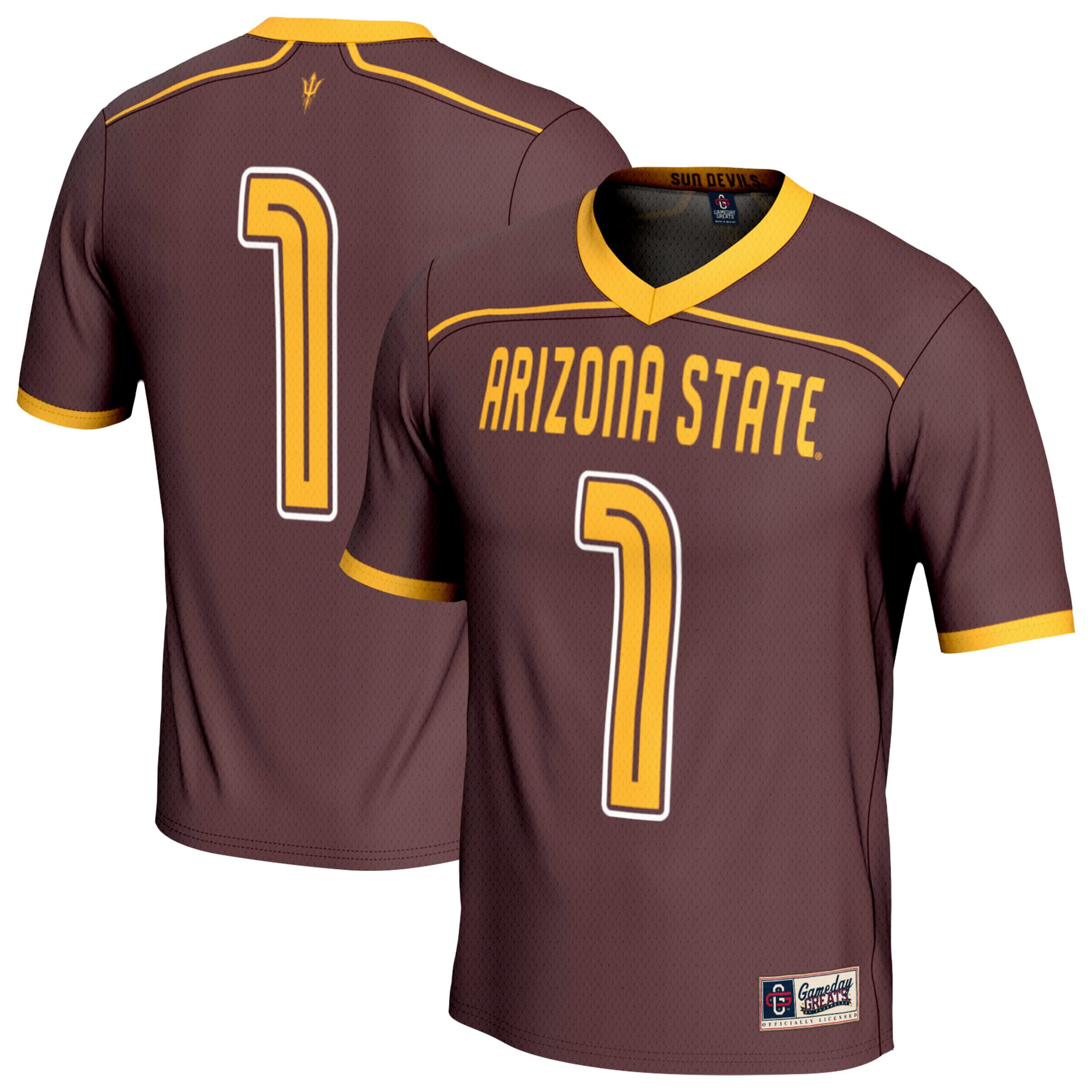 Arizona State Sun Devils Unisex Lightweight Men's Lacrosse Fashion Jersey - front and back view