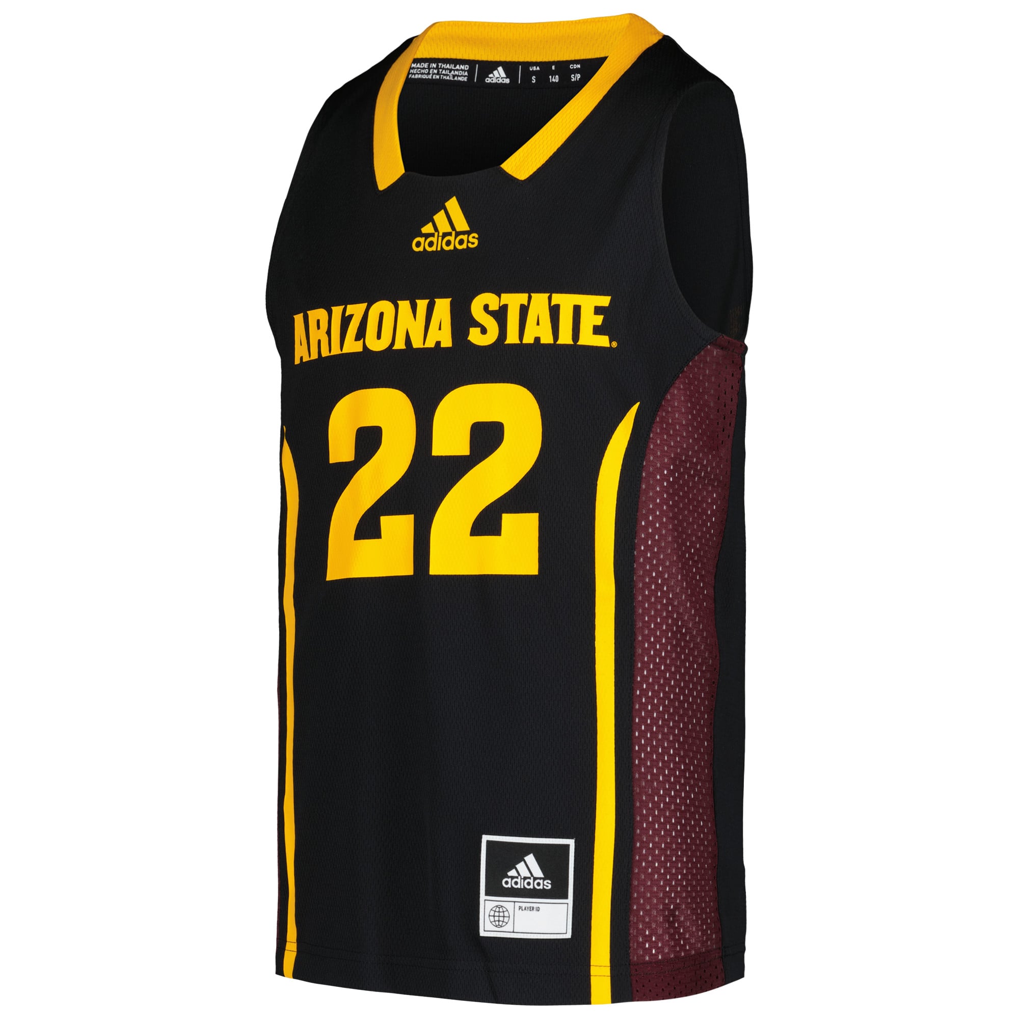 #22 Arizona State Sun Devils Youth Jersey Black - front view