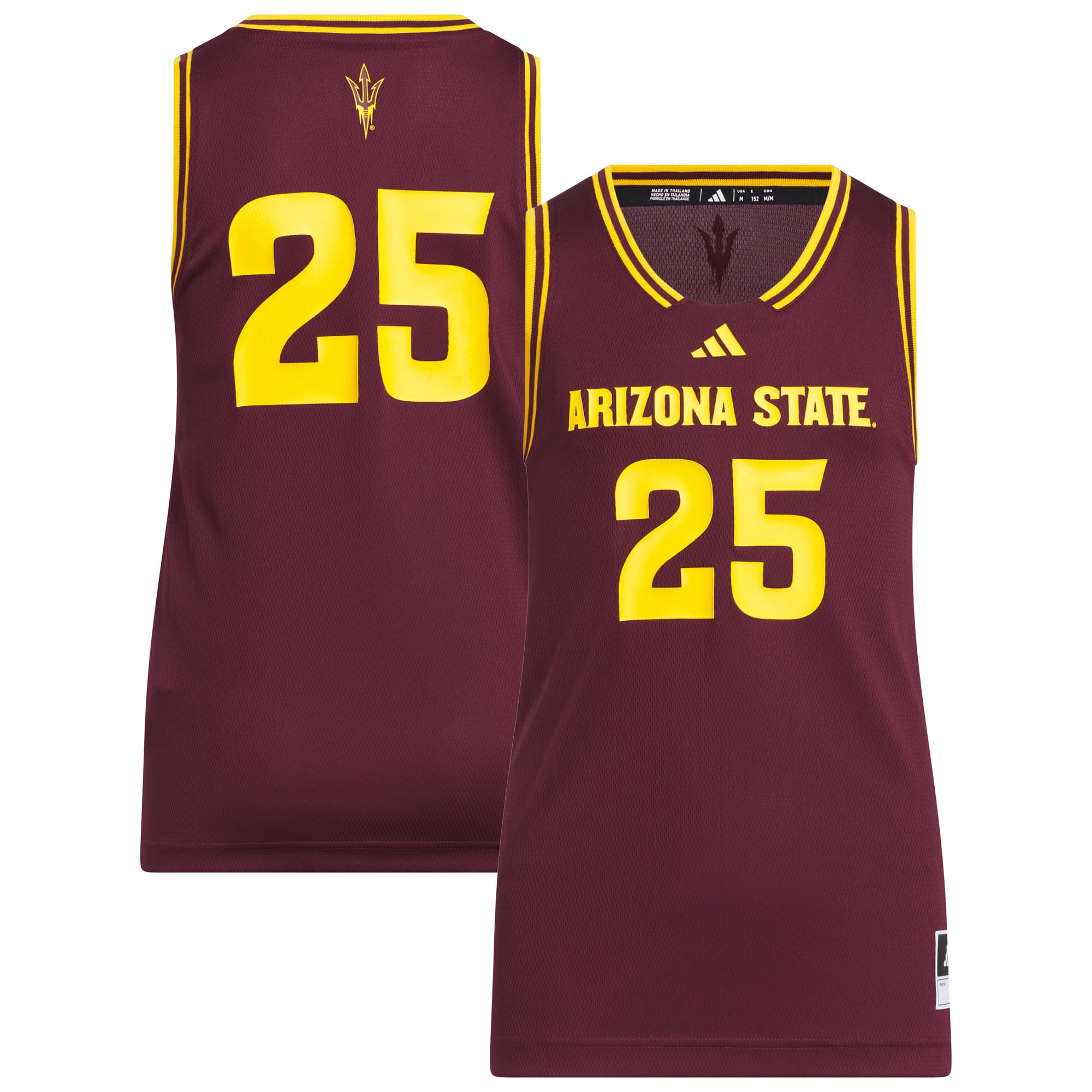 #25 Arizona State Sun Devils Youth Jersey Maroon - front and back view