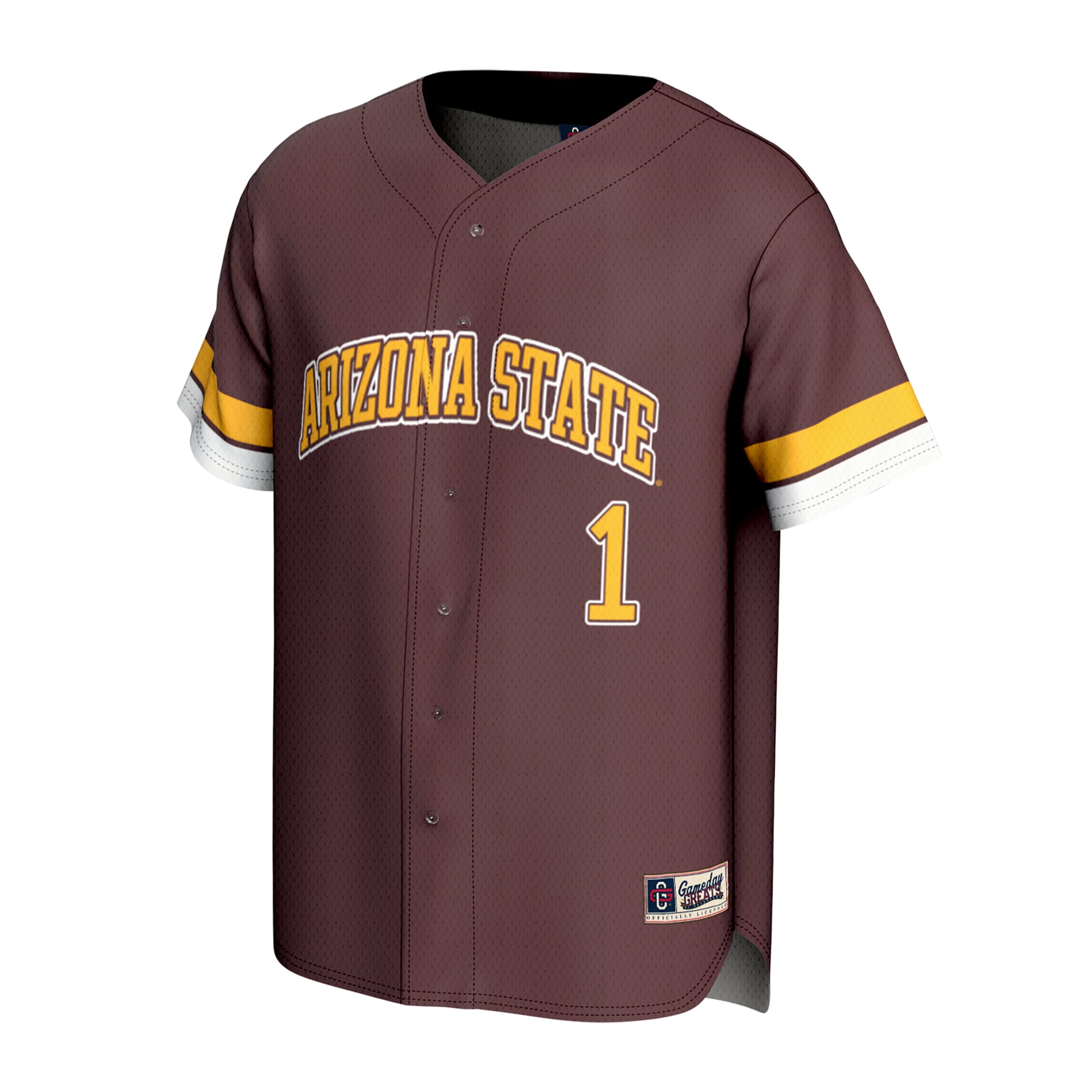 Arizona State Sun Devils Youth Lightweight Collegiate Baseball Fashion Jersey Maroon - front view