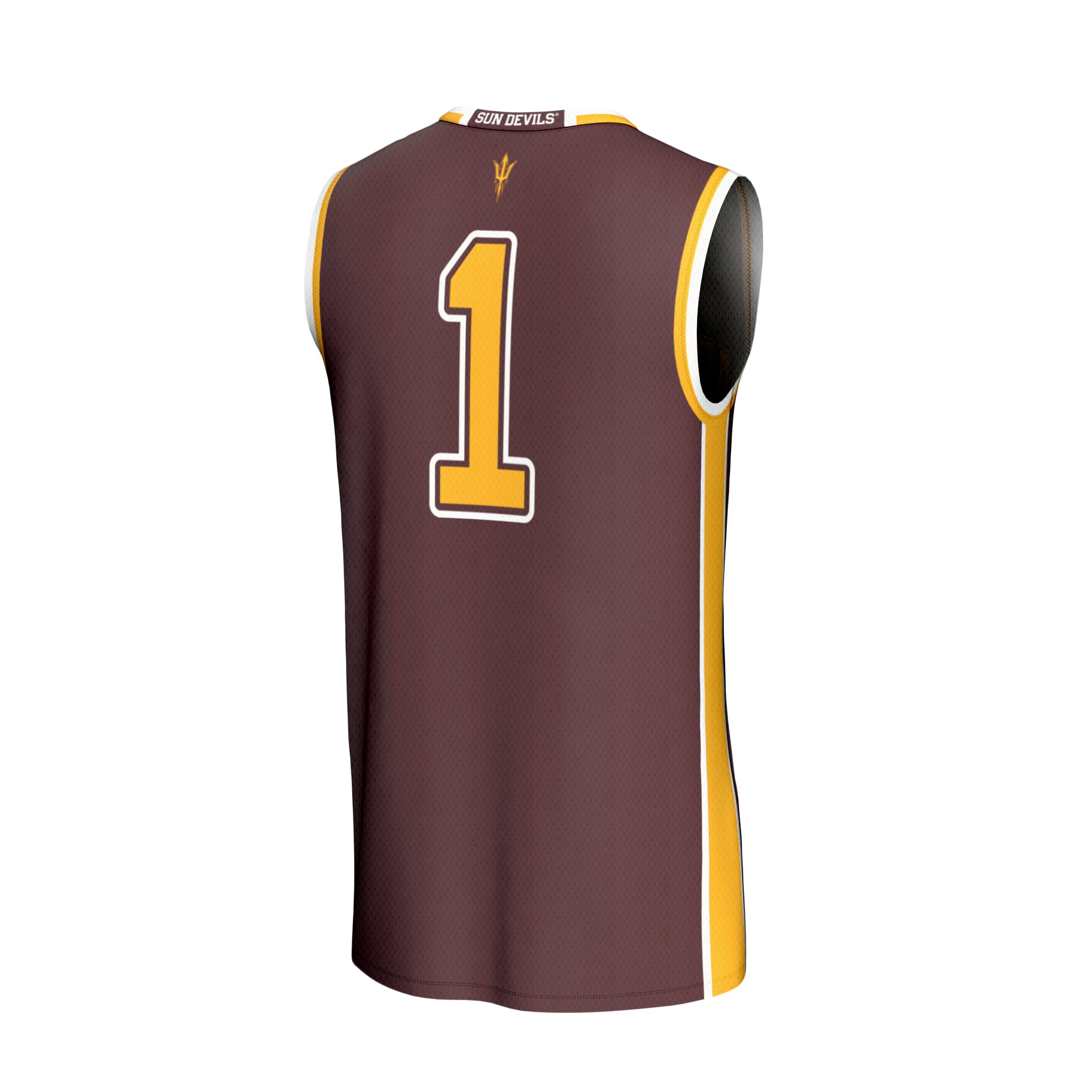 #1 Arizona State Sun Devils Youth Lightweight Collegiate Basketball Fashion Jersey - back view
