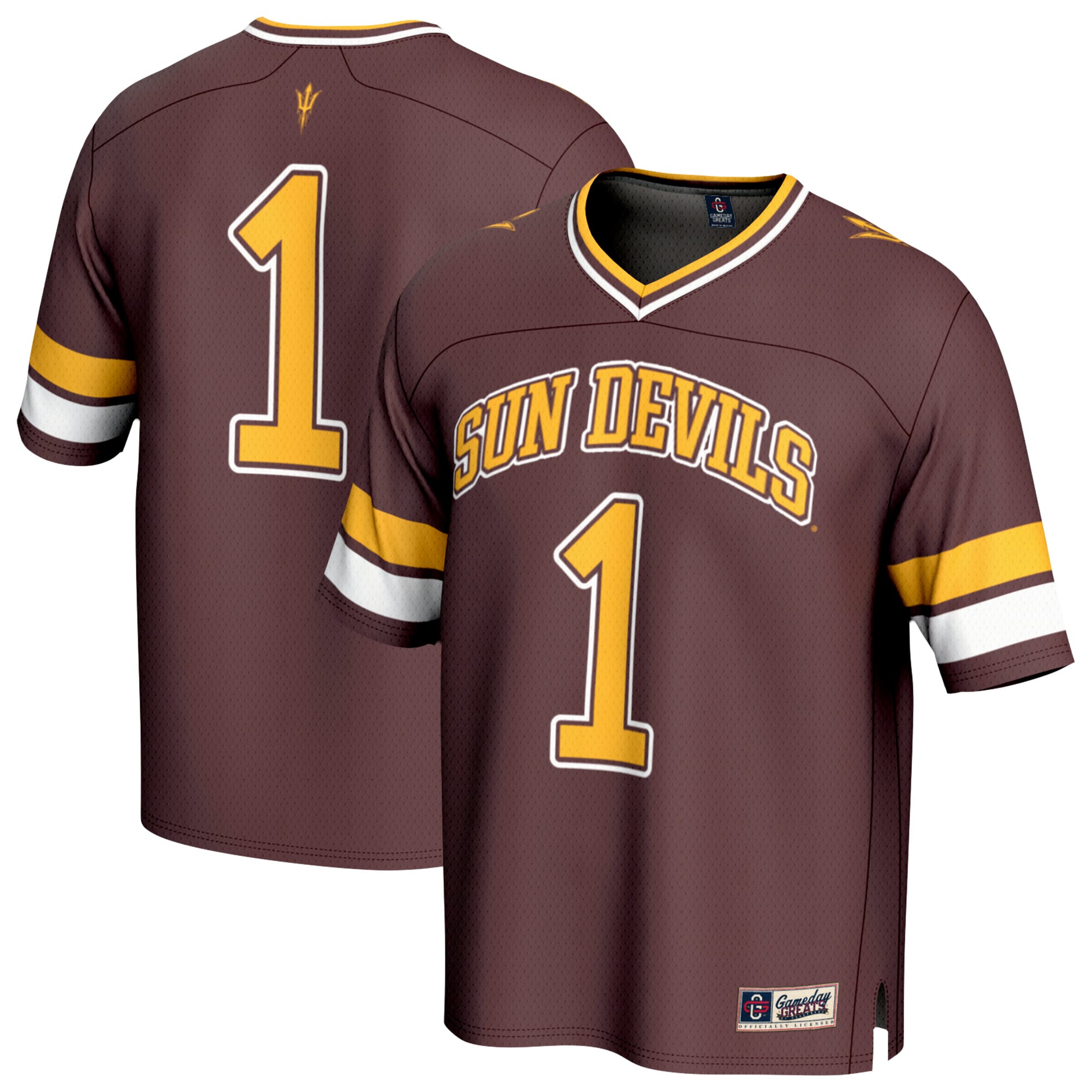#1 Arizona State Sun Devils Youth Lightweight Collegiate Football Fashion - front and back view