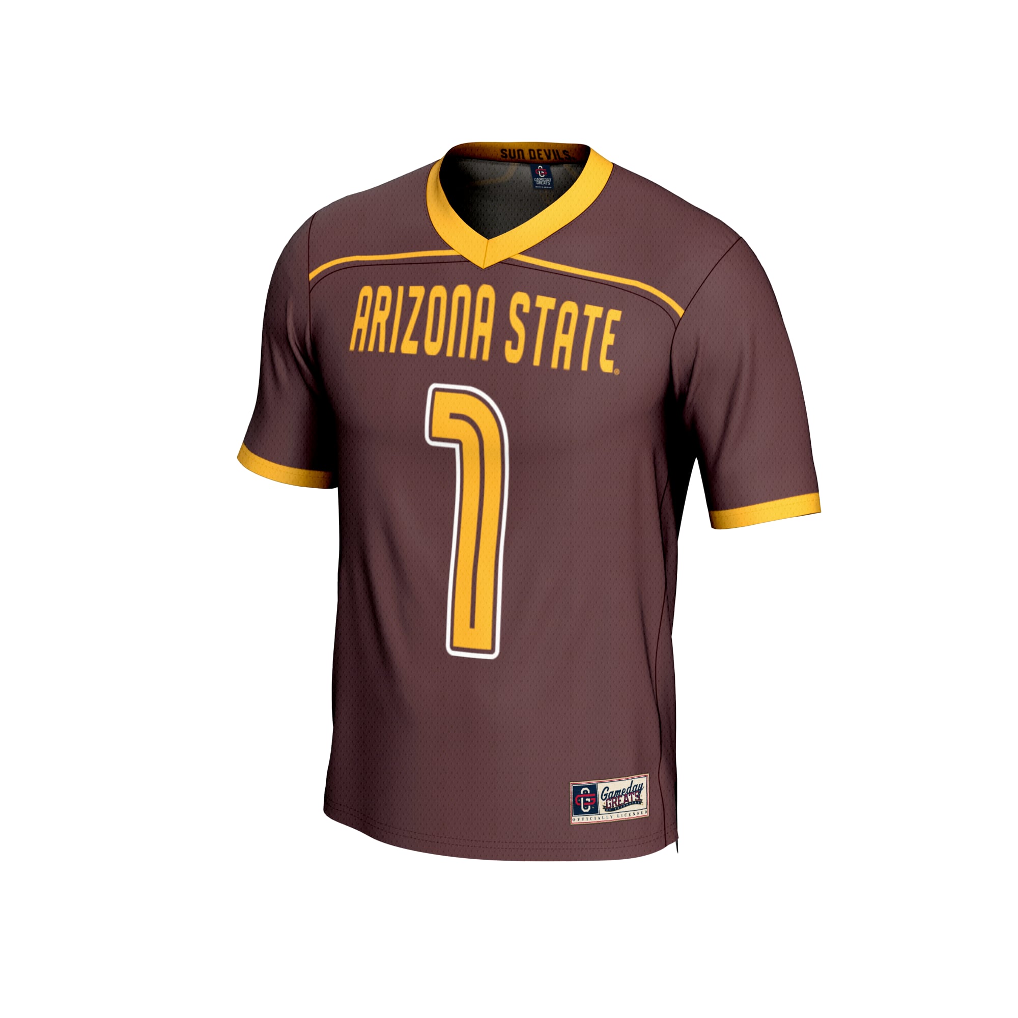 Arizona State Sun Devils Youth Lightweight Men's Lacrosse Fashion Jersey Maroon - front view