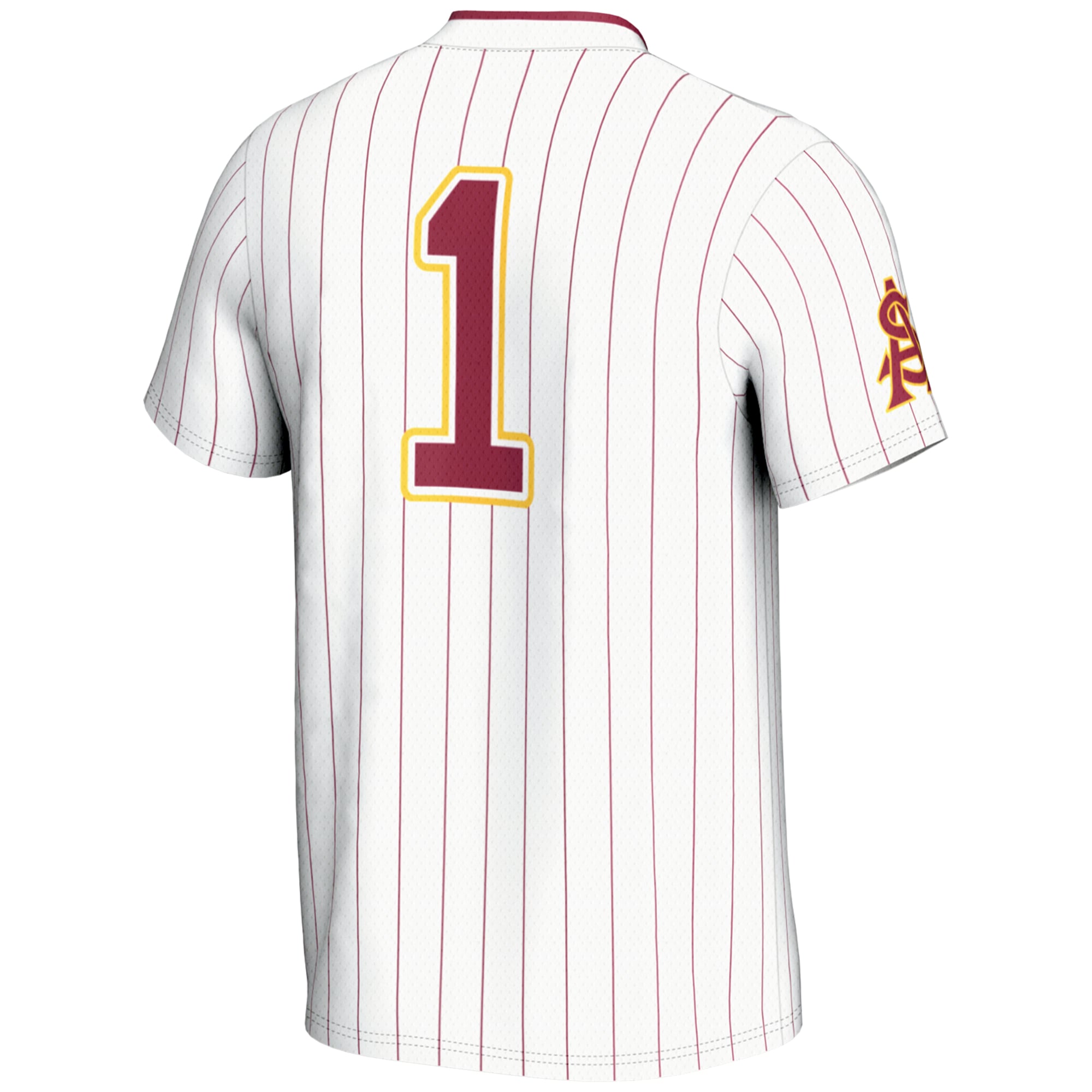 #1 Arizona State Sun Devils Youth Lightweight Softball Jersey White - back view