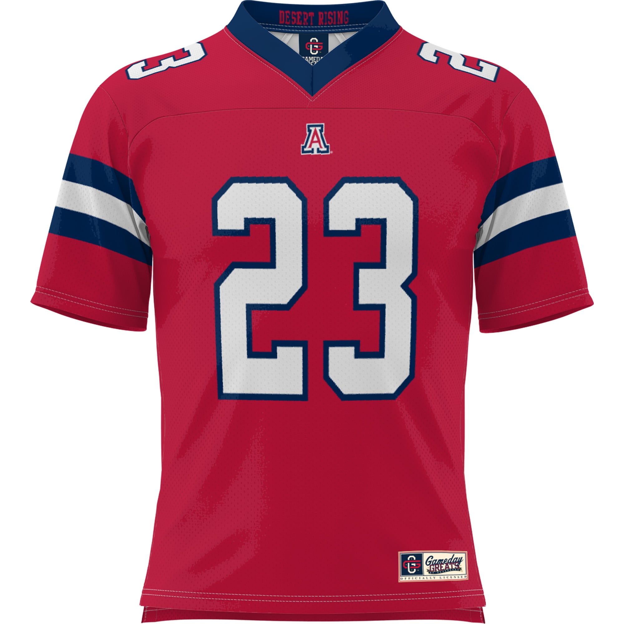 #23 Arizona Wildcats Desert Rising Football Jersey Red - front view