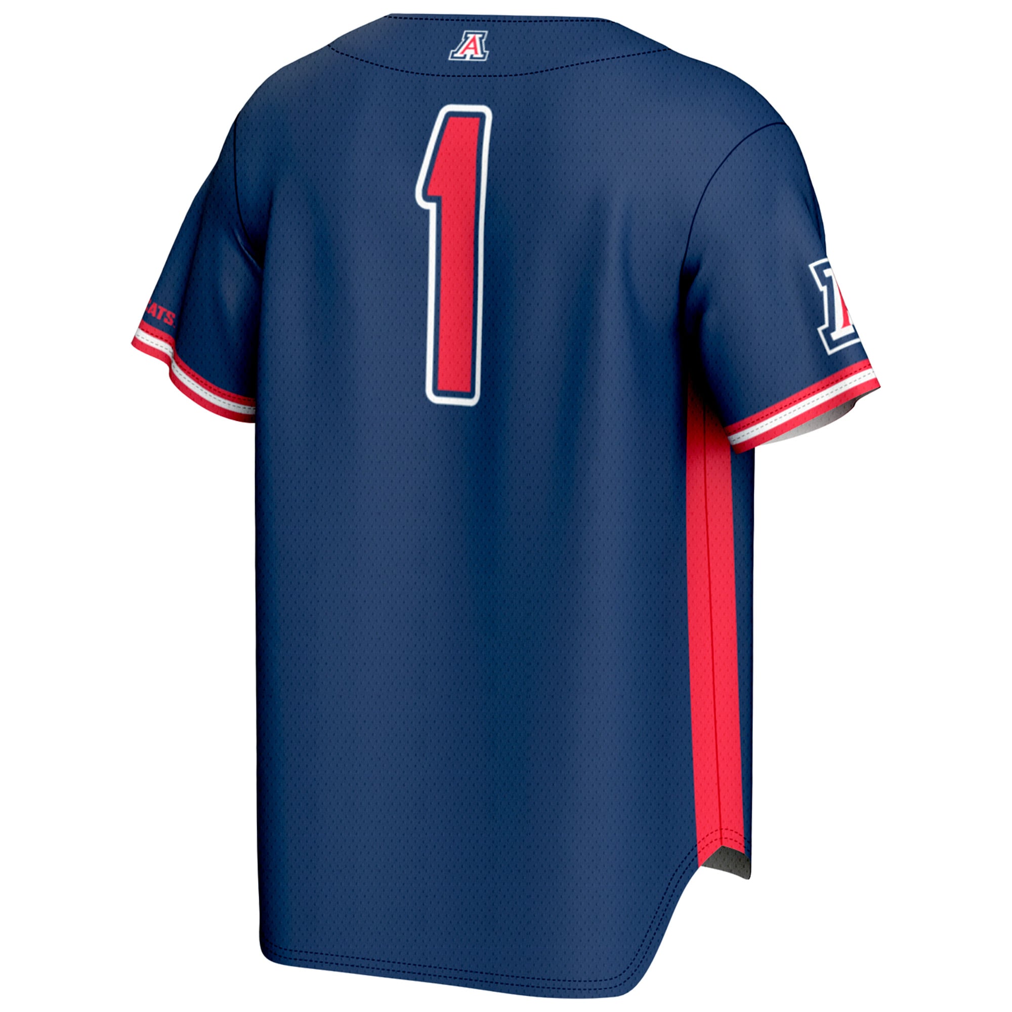 #1 Arizona Wildcats Lightweight Baseball Fashion Jersey Navy - back view