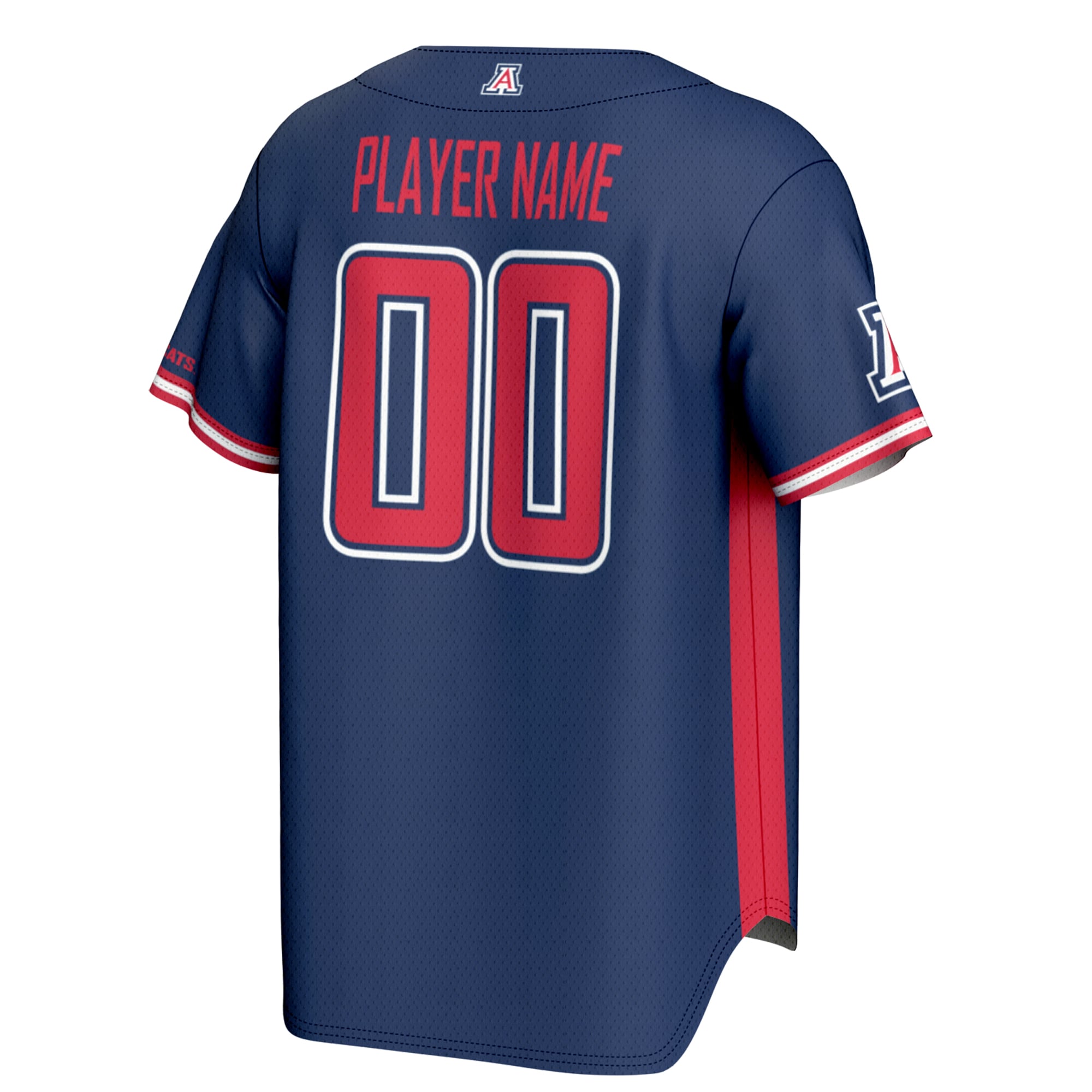 Arizona Wildcats Lightweight Baseball Jersey Navy - back view
