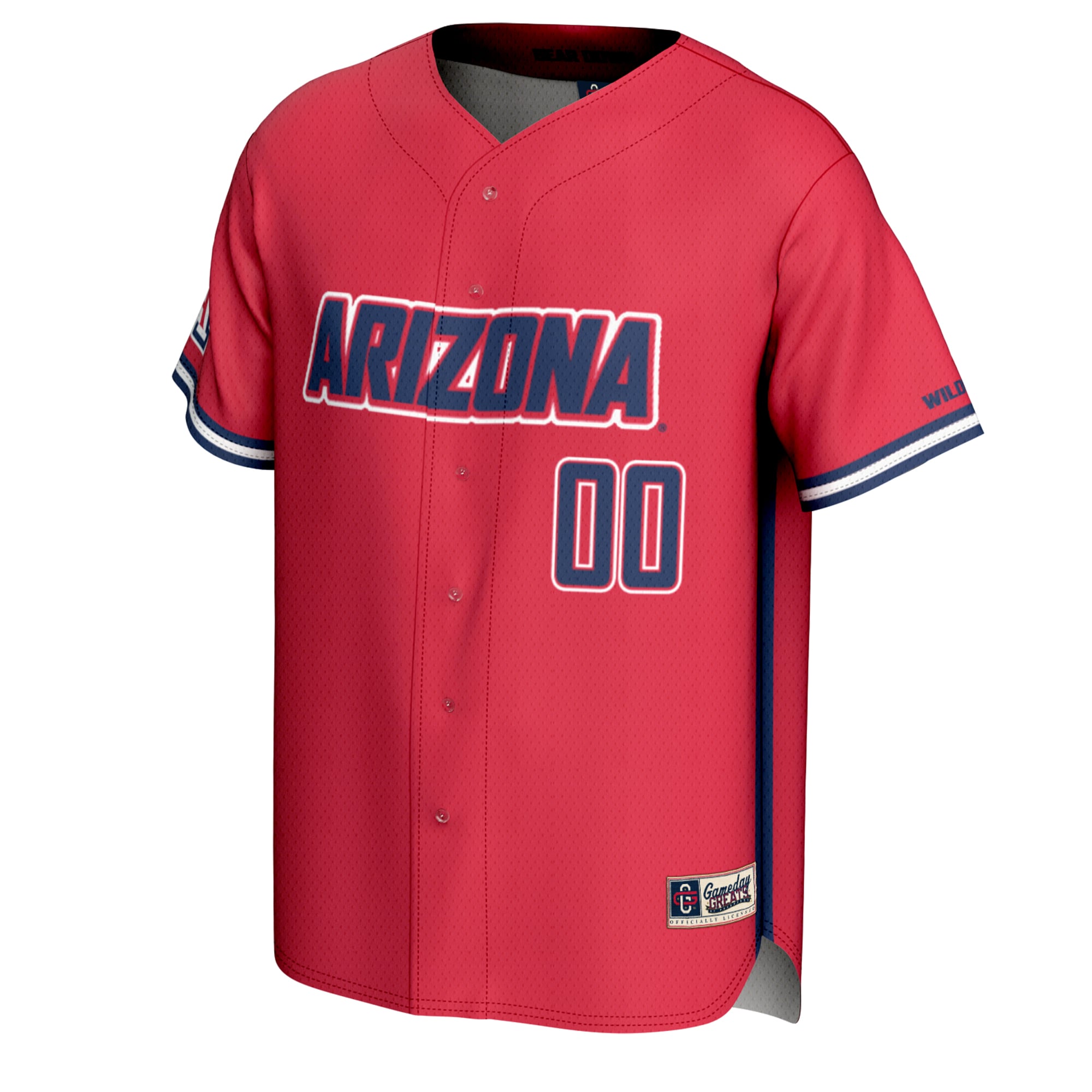 Arizona Wildcats Lightweight Baseball Jersey Red - front view