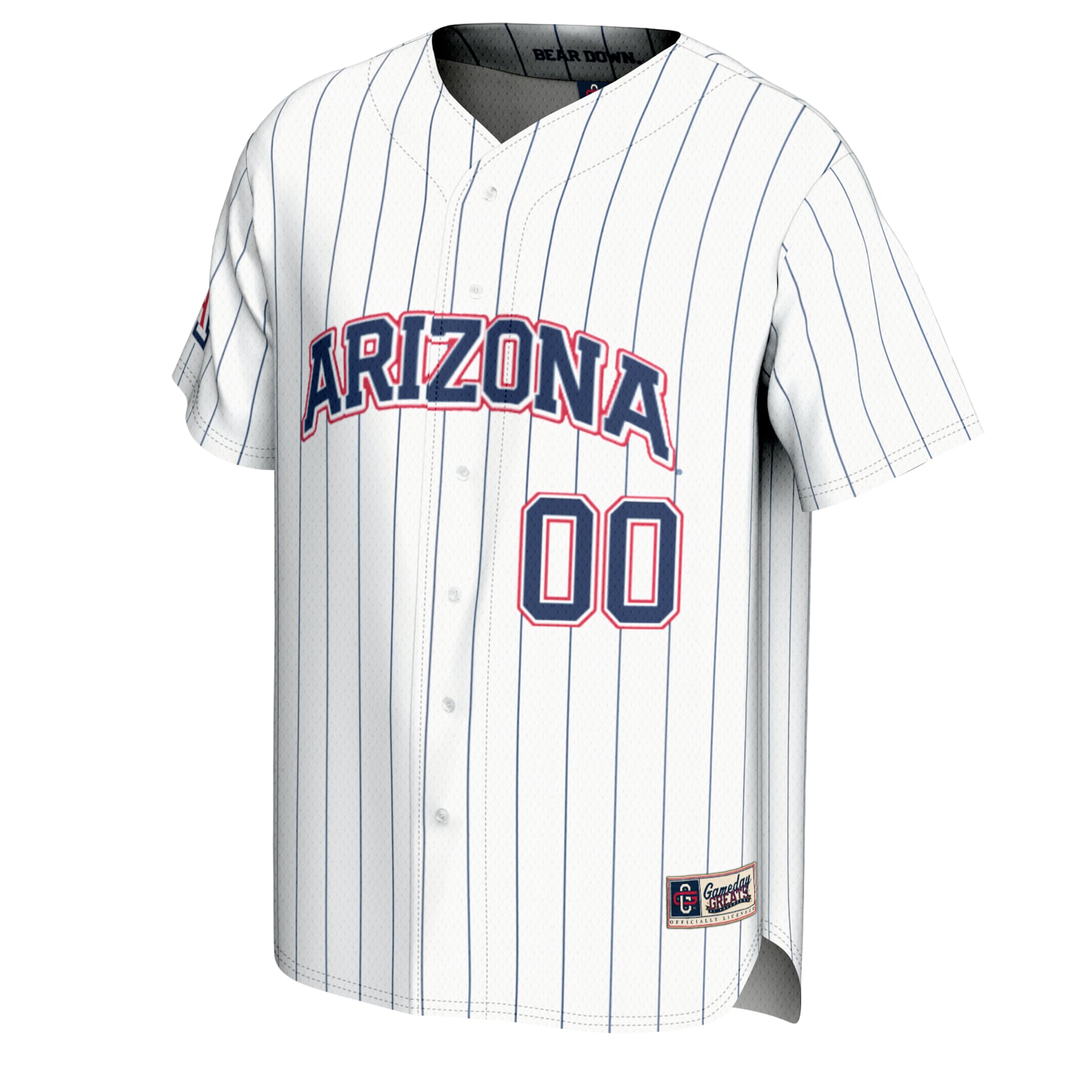 Arizona Wildcats Lightweight Baseball Jersey White - front view