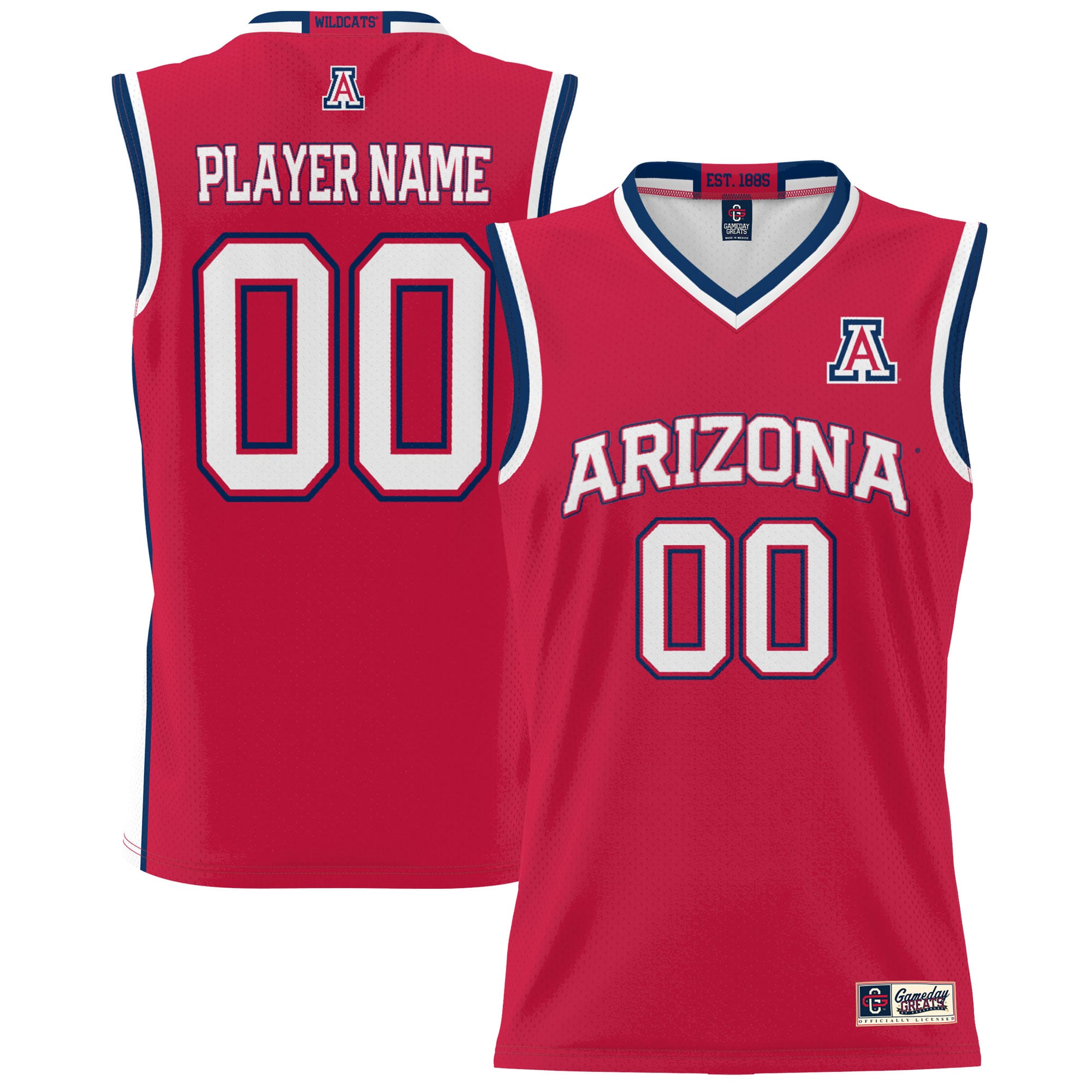 Arizona Wildcats Youth Lightweight Men's Basketball Jersey Red - front and back view