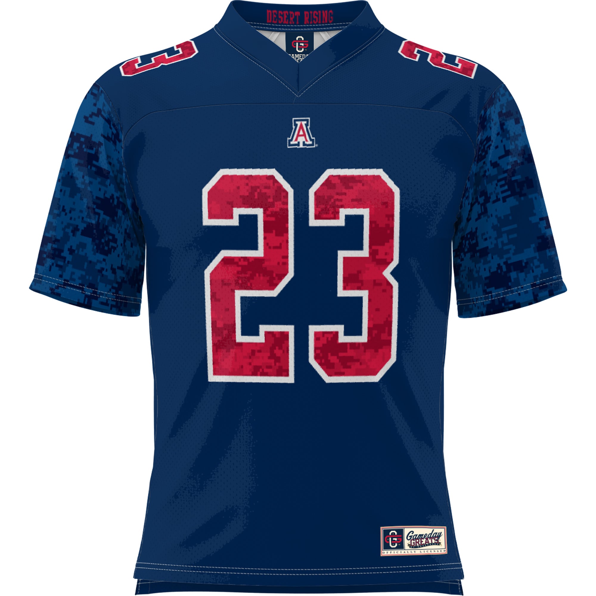 #23 Arizona Wildcats Military Appreciation Football Jersey Navy - front view