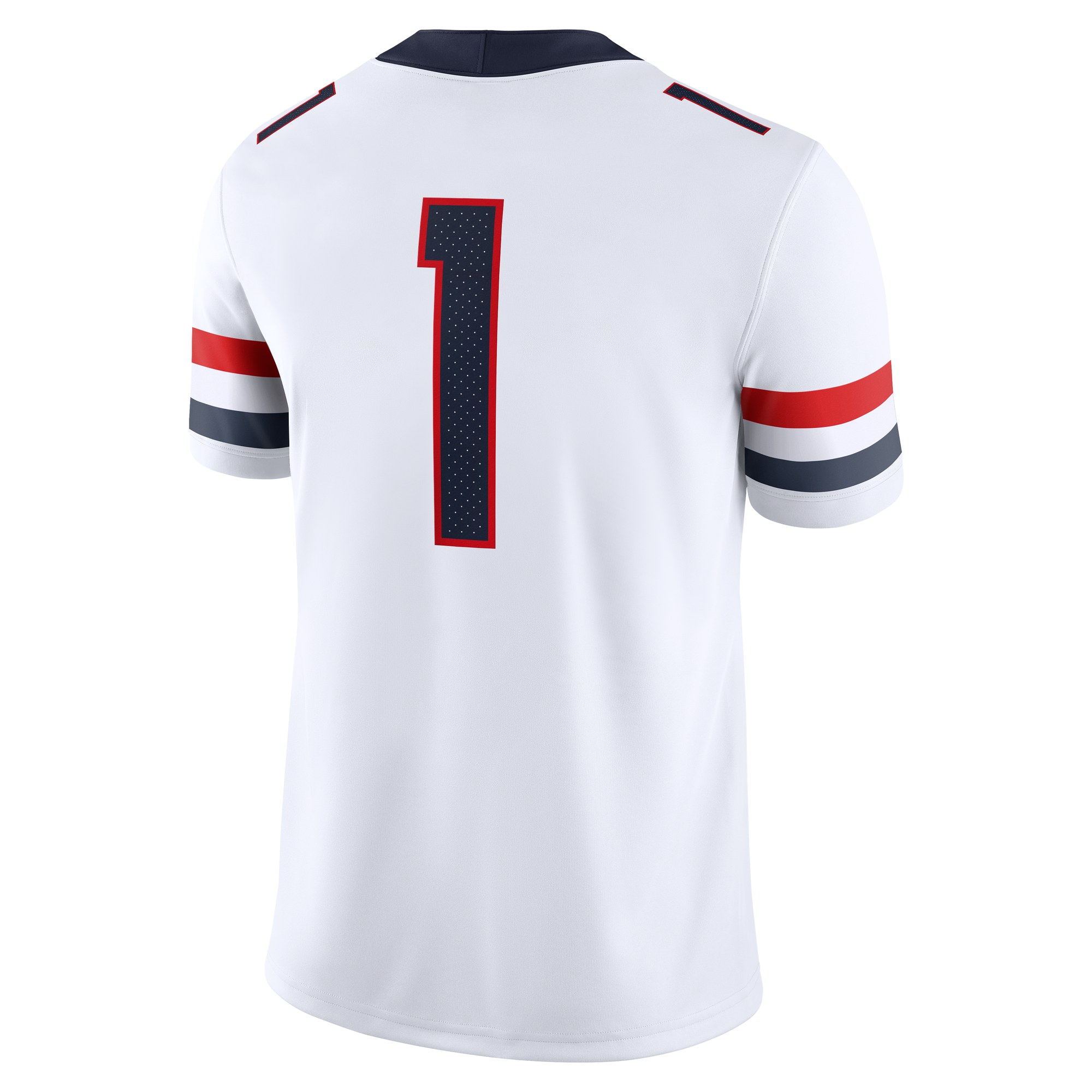 #1 Arizona Wildcats Road Football Jersey White - back view