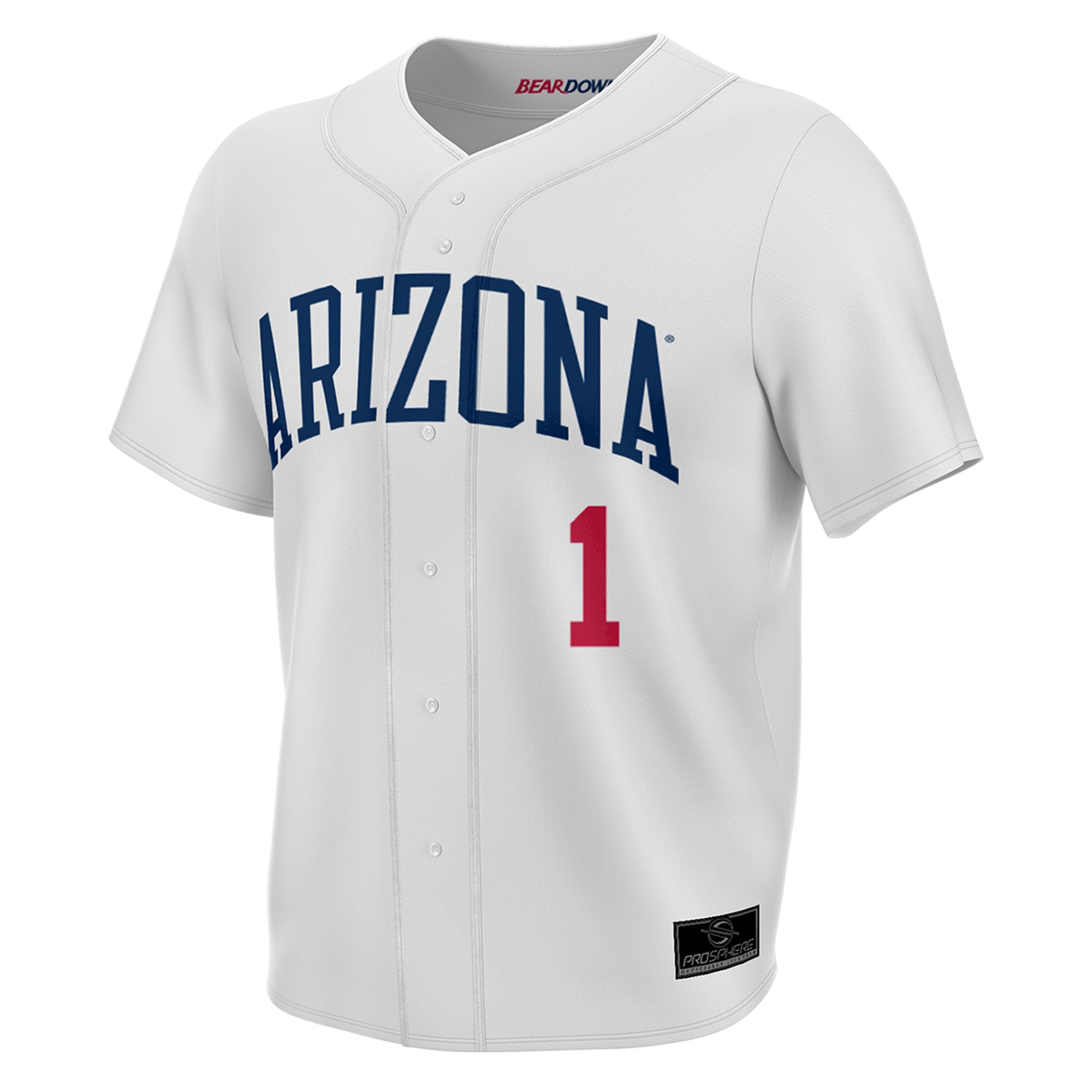 Arizona Wildcats Youth Lightweight Collegiate Baseball Fashion Jersey White - front view