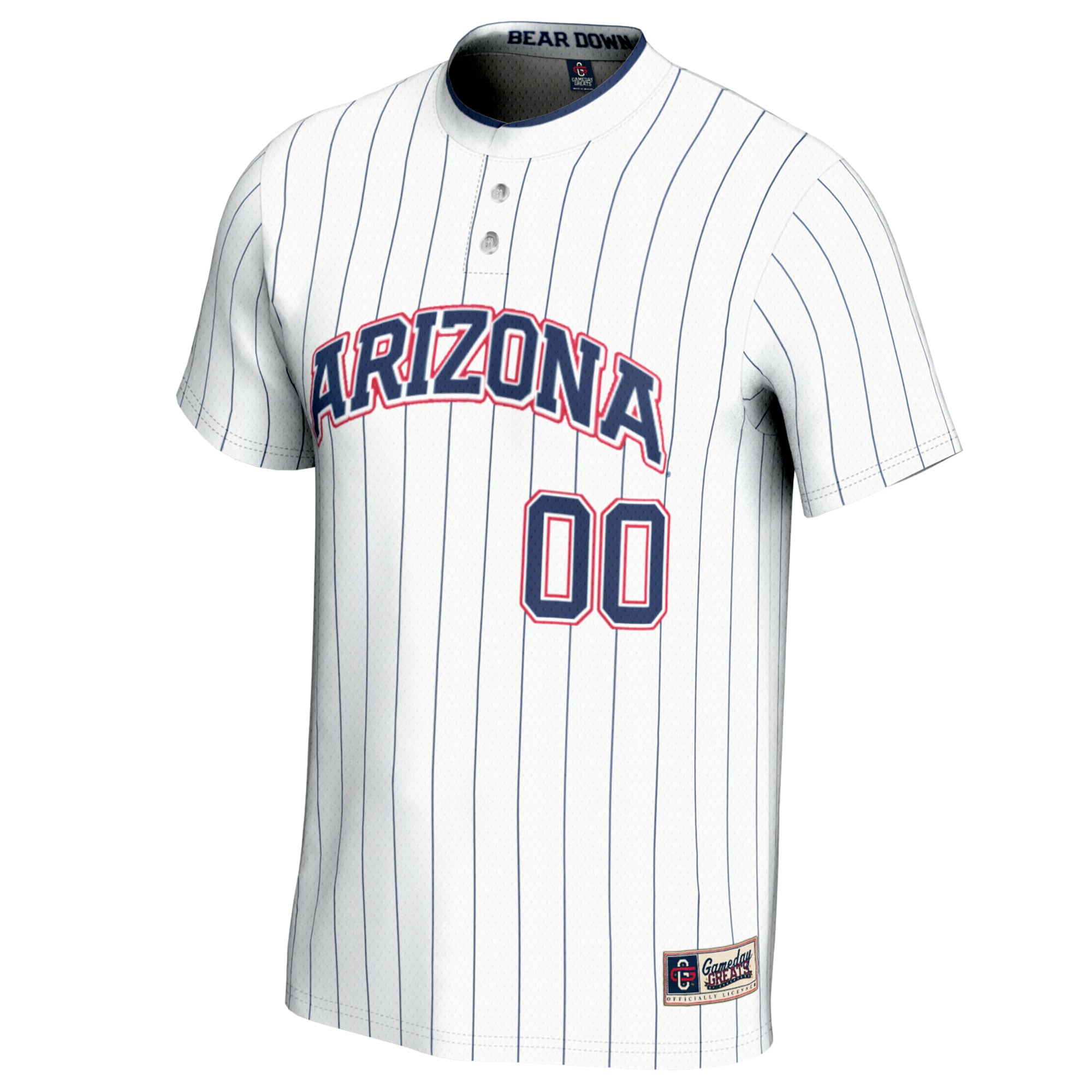 Arizona Wildcats Unisex Lightweight Softball Jersey White - front view