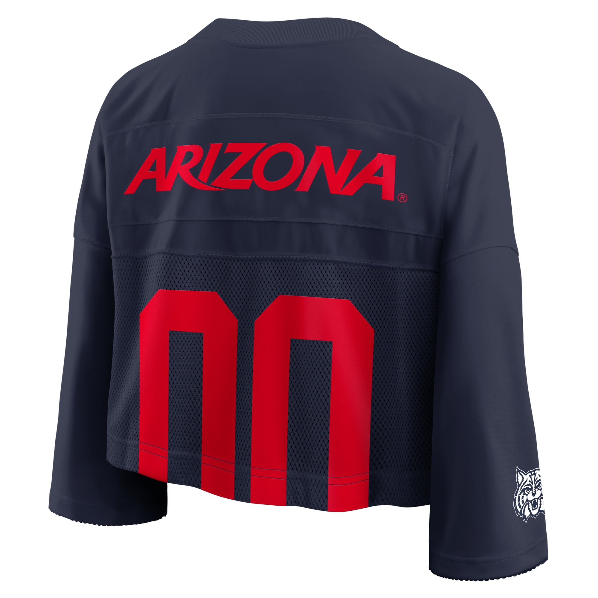 Arizona Wildcats Women's Cropped Mesh Fashion Jersey Navy - back view