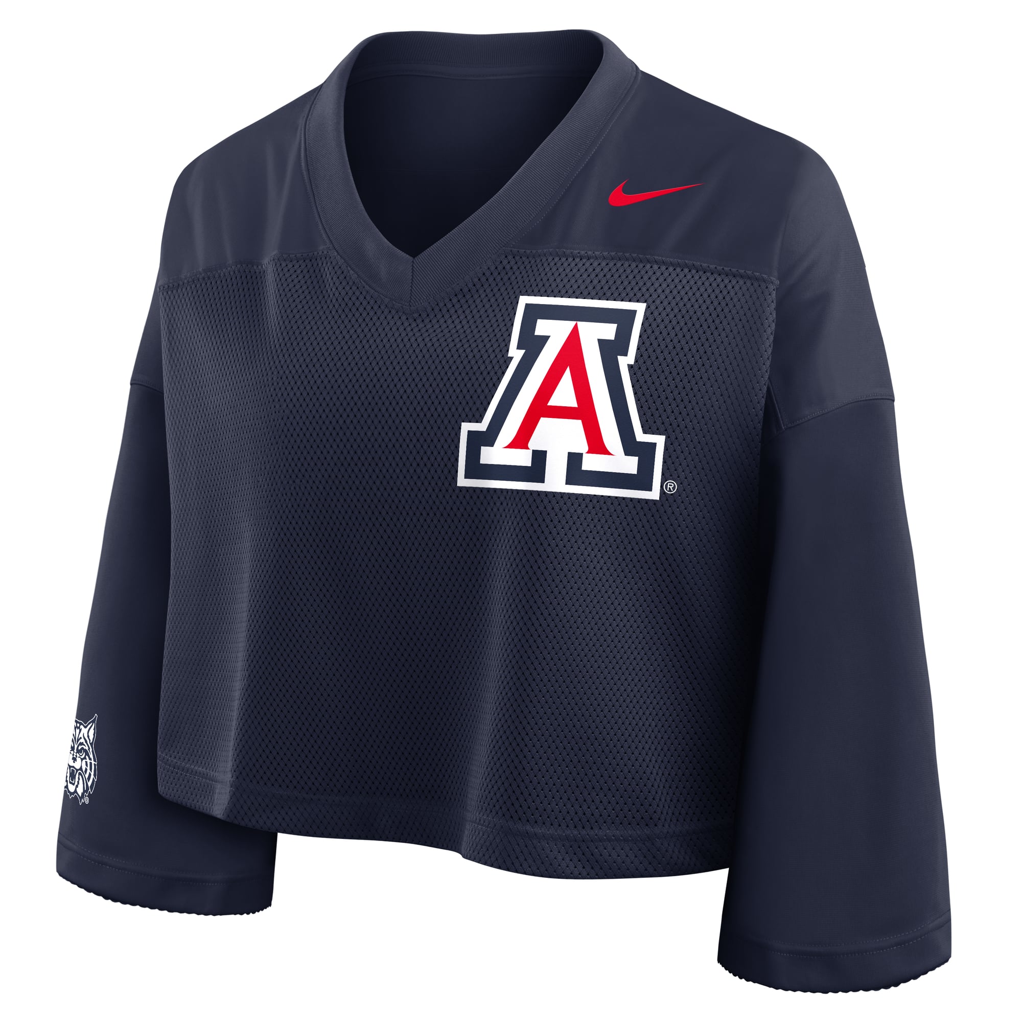 Arizona Wildcats Women's Cropped Mesh Fashion Jersey Navy - front view