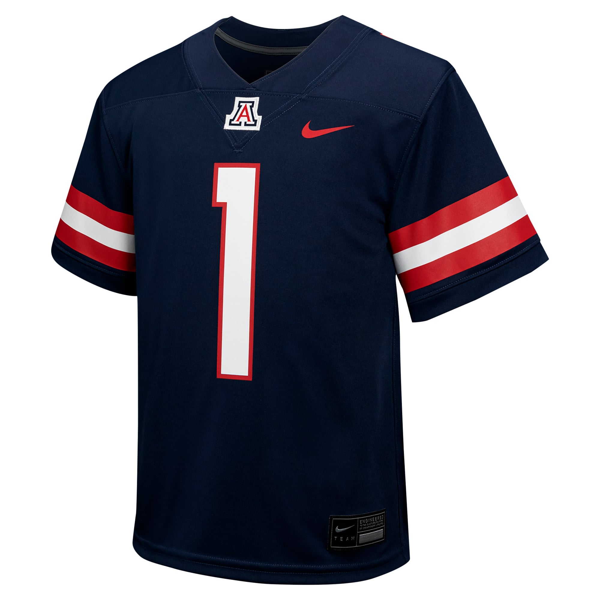 #1 Arizona Wildcats Youth Football Jersey Navy - front view