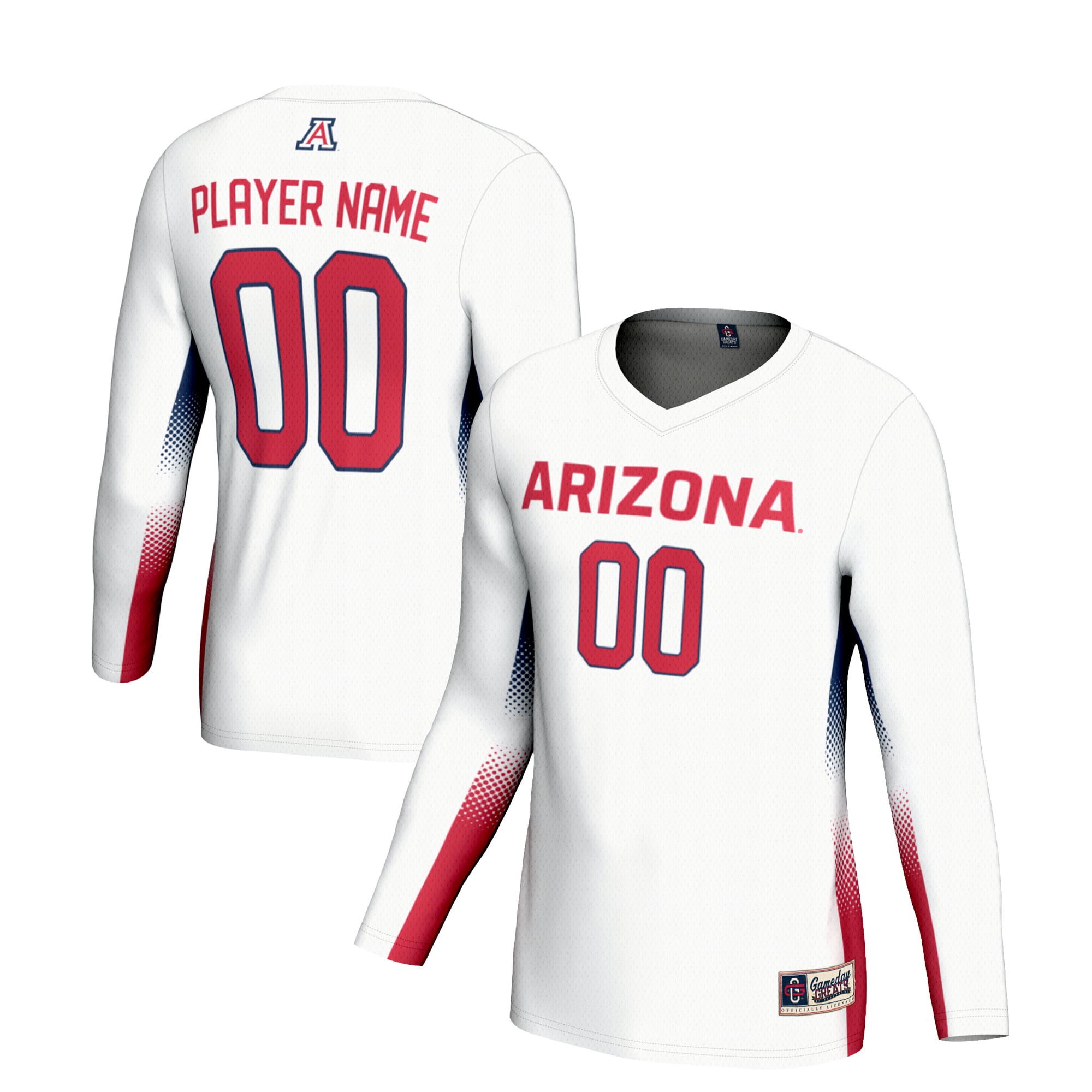Arizona Wildcats Youth Lightweight Women's Volleyball Jersey White - front and back view