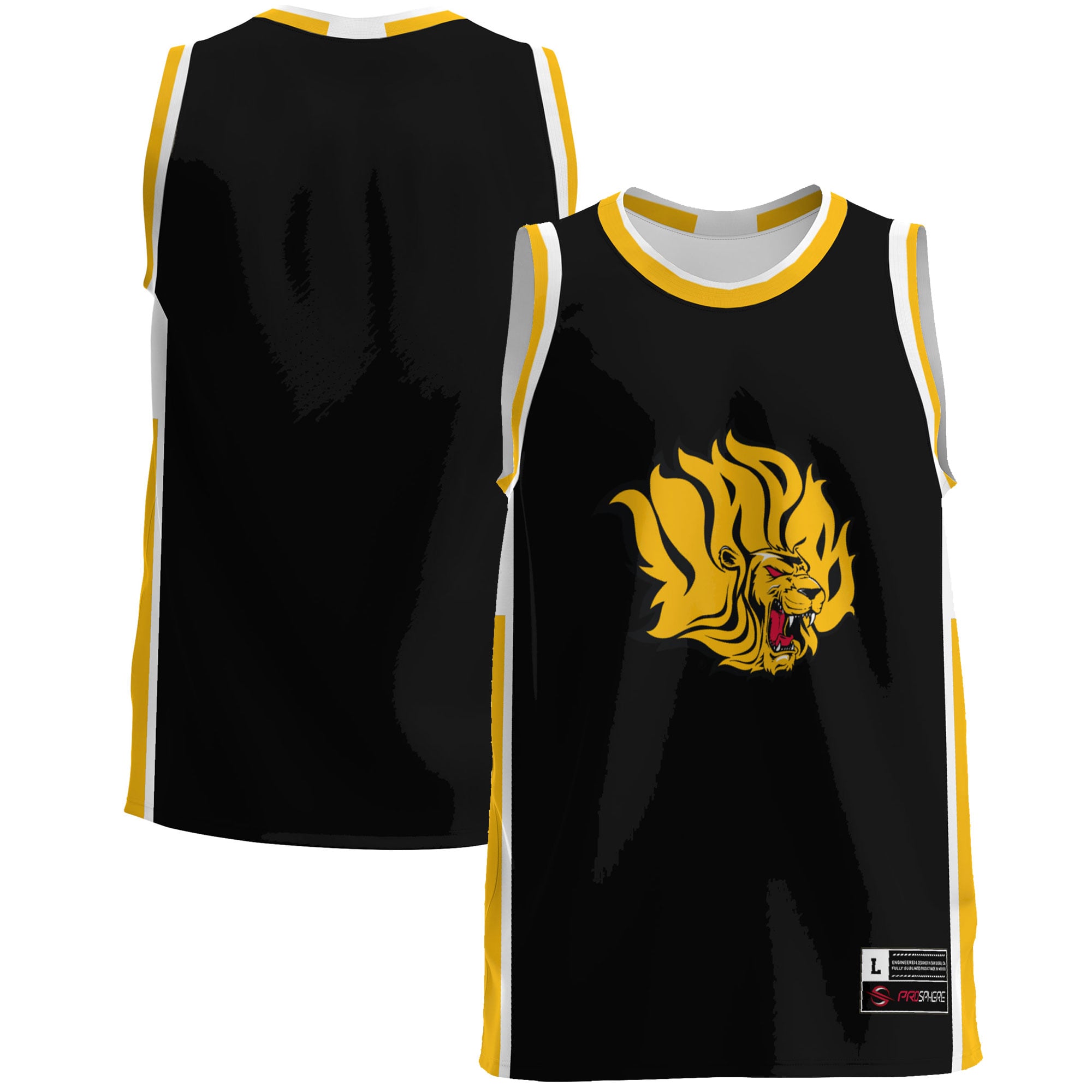 Arkansas Pine Bluff Golden Lions Lightweight Basketball Jersey Gold - front and back view