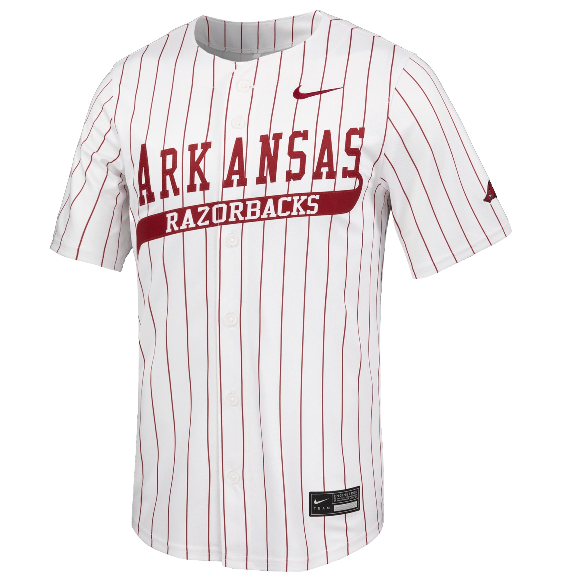 Arkansas Razorbacks Baseball Jersey White - front view
