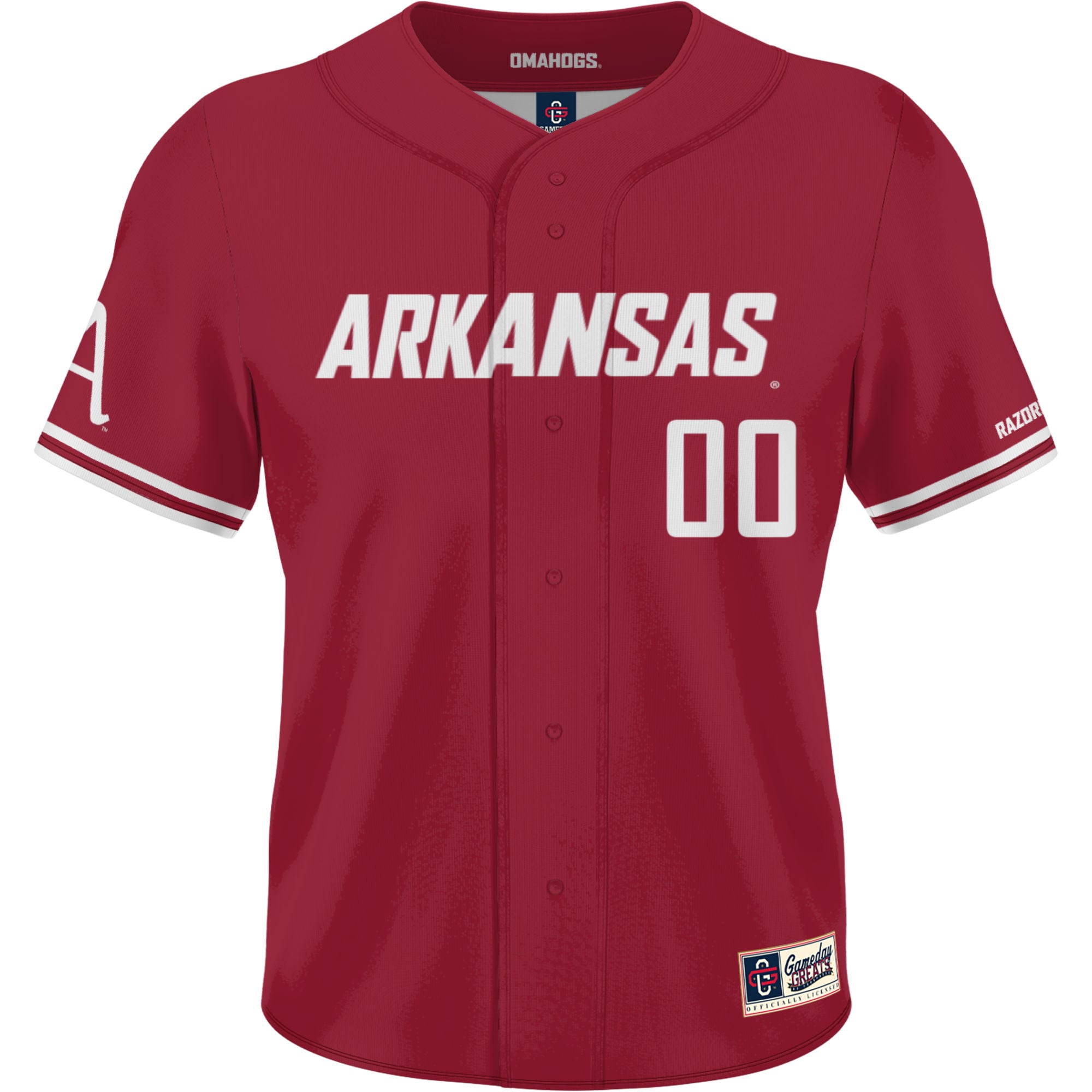 Arkansas Razorbacks Lightweight Baseball Jersey Cardinal - front view