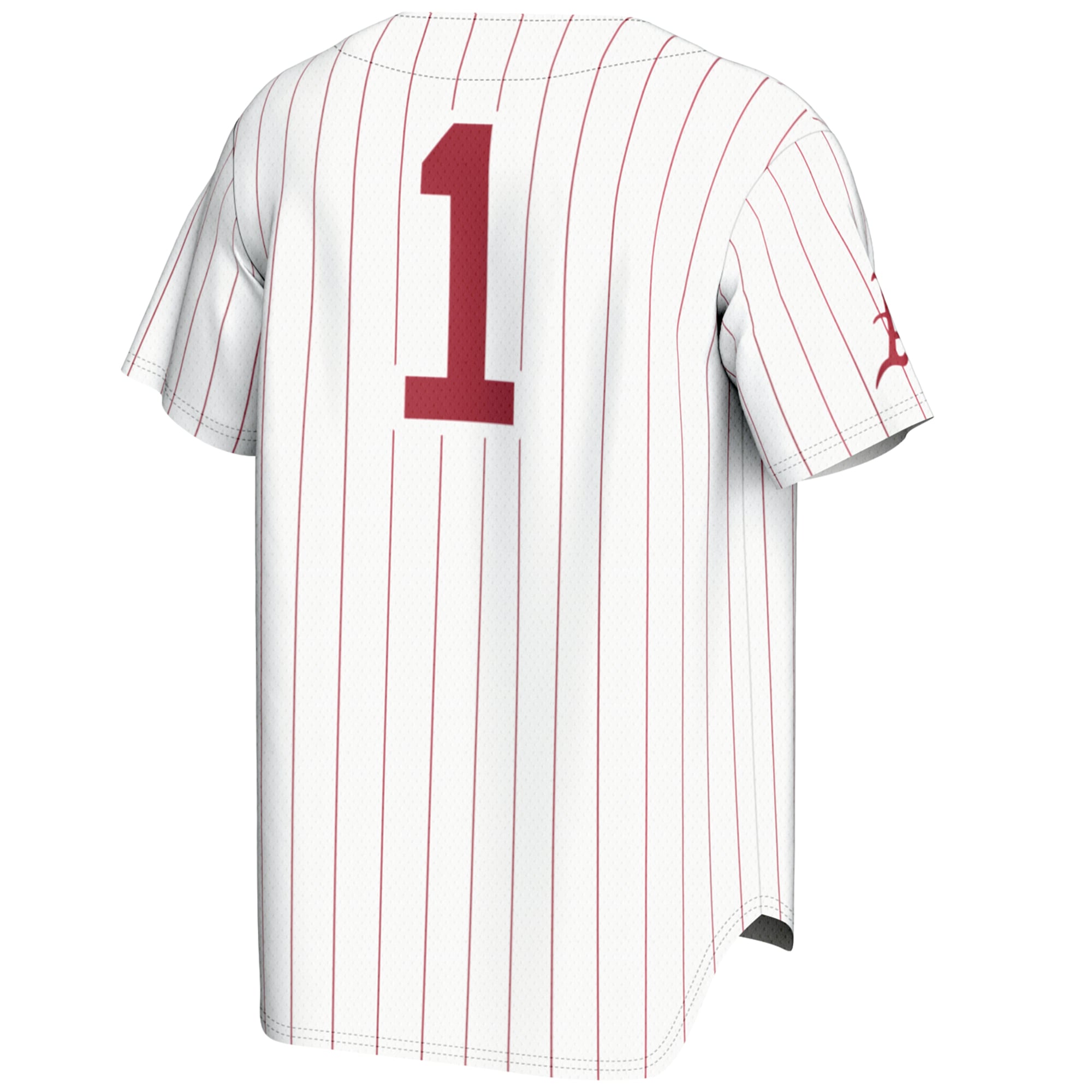 #1 Arkansas Razorbacks Lightweight Baseball Jersey White - back view