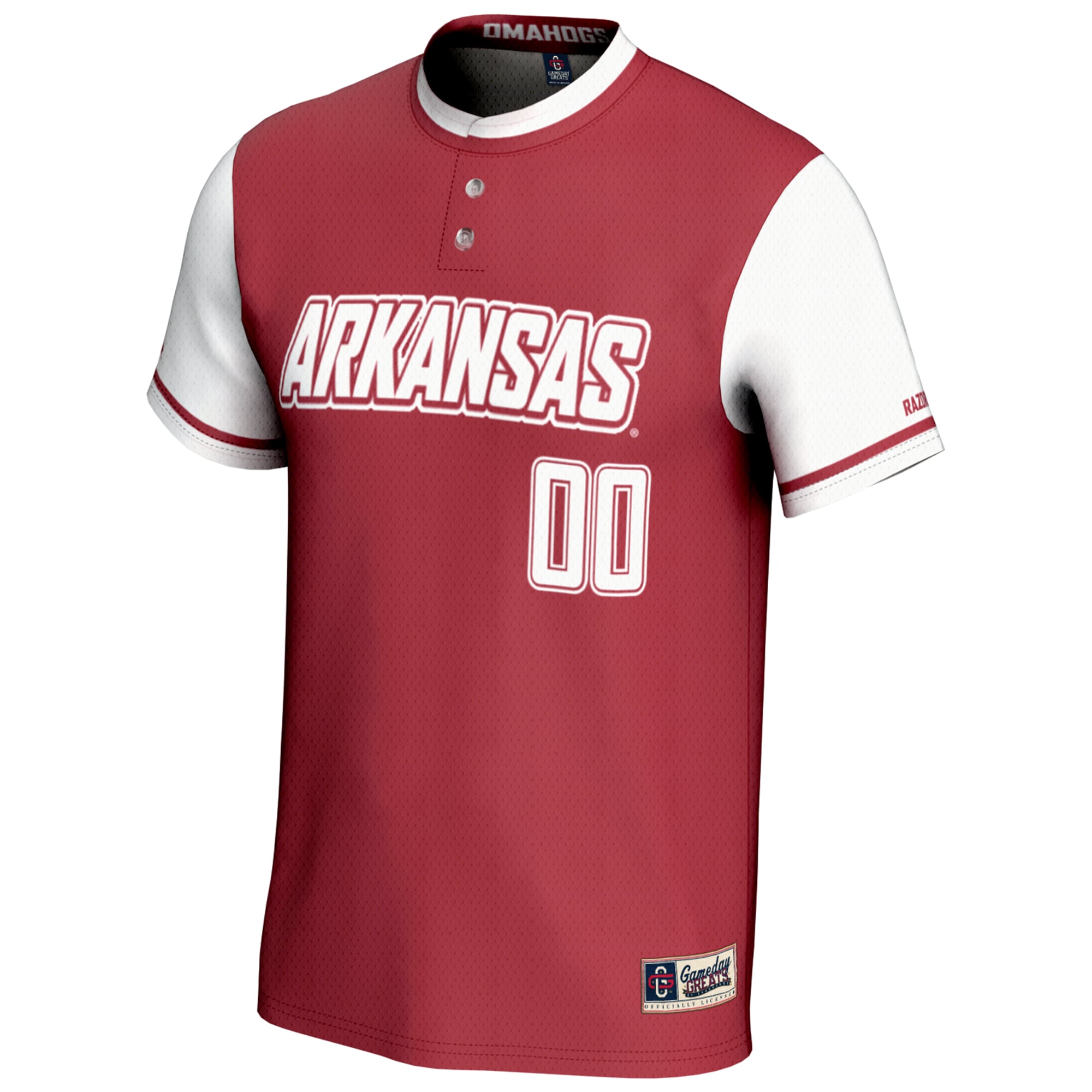 Arkansas Razorbacks Lightweight Softball Jersey Red - front view