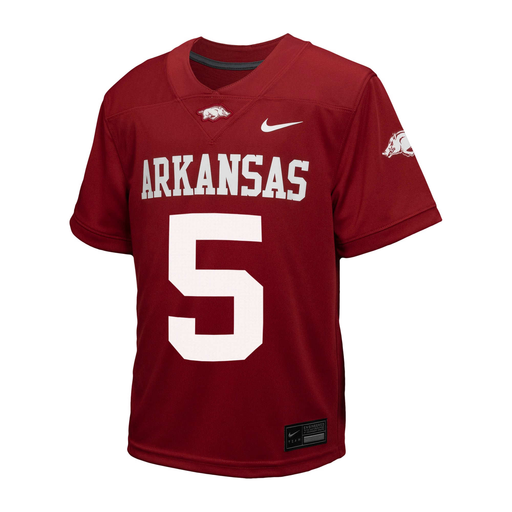 #5 Arkansas Razorbacks Toddler Jersey Cardinal - front view