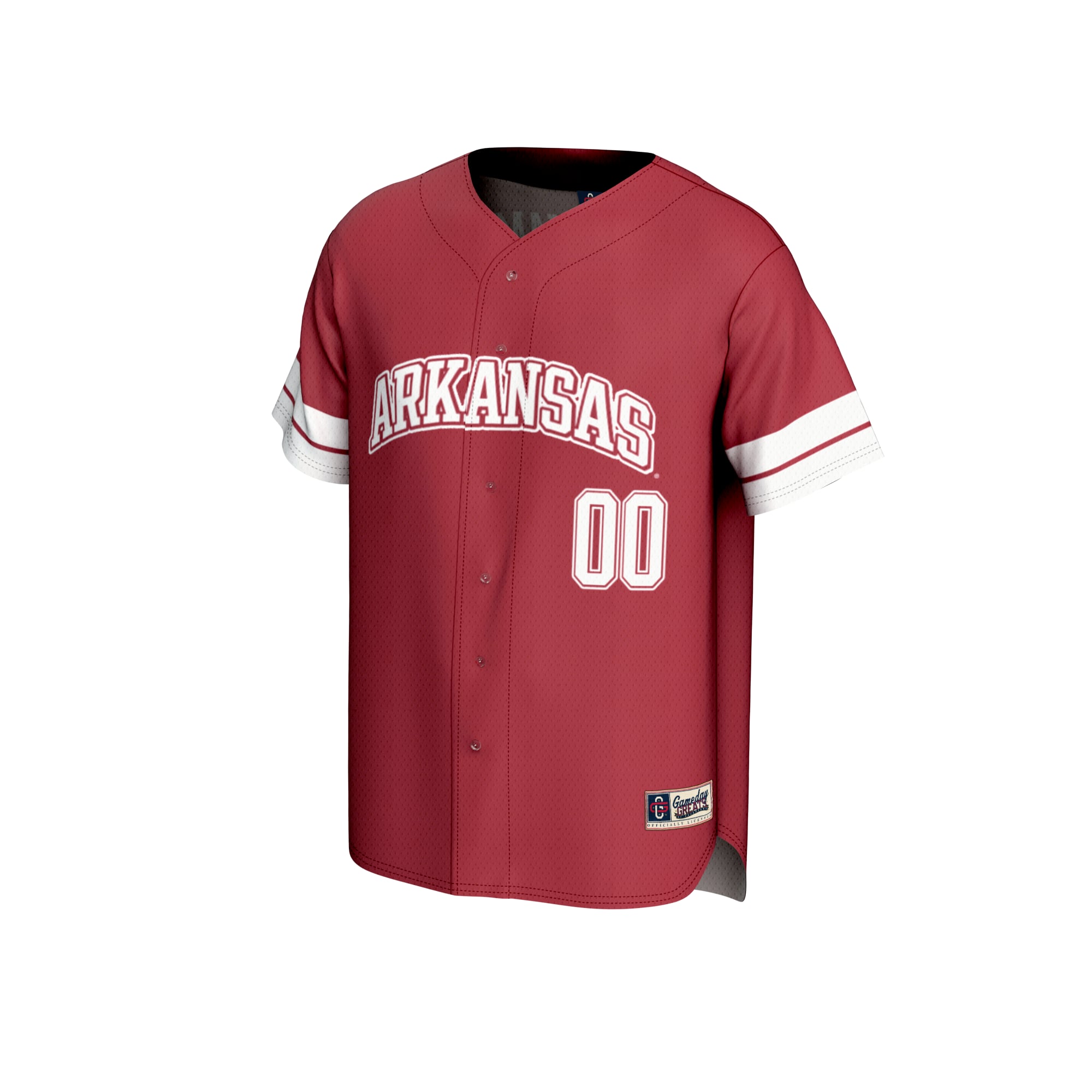 Arkansas Razorbacks Unisex Lightweight Baseball Jersey Cardinal - front view