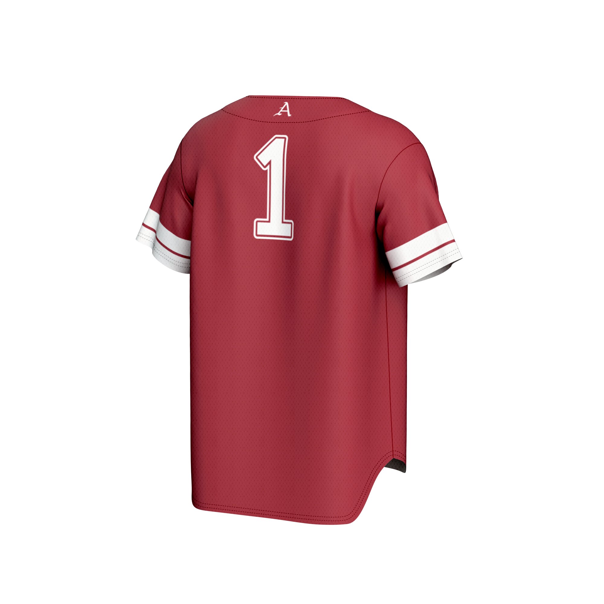 #1 Arkansas Razorbacks Unisex Lightweight Collegiate Baseball Fashion Jersey Cardinal - back view