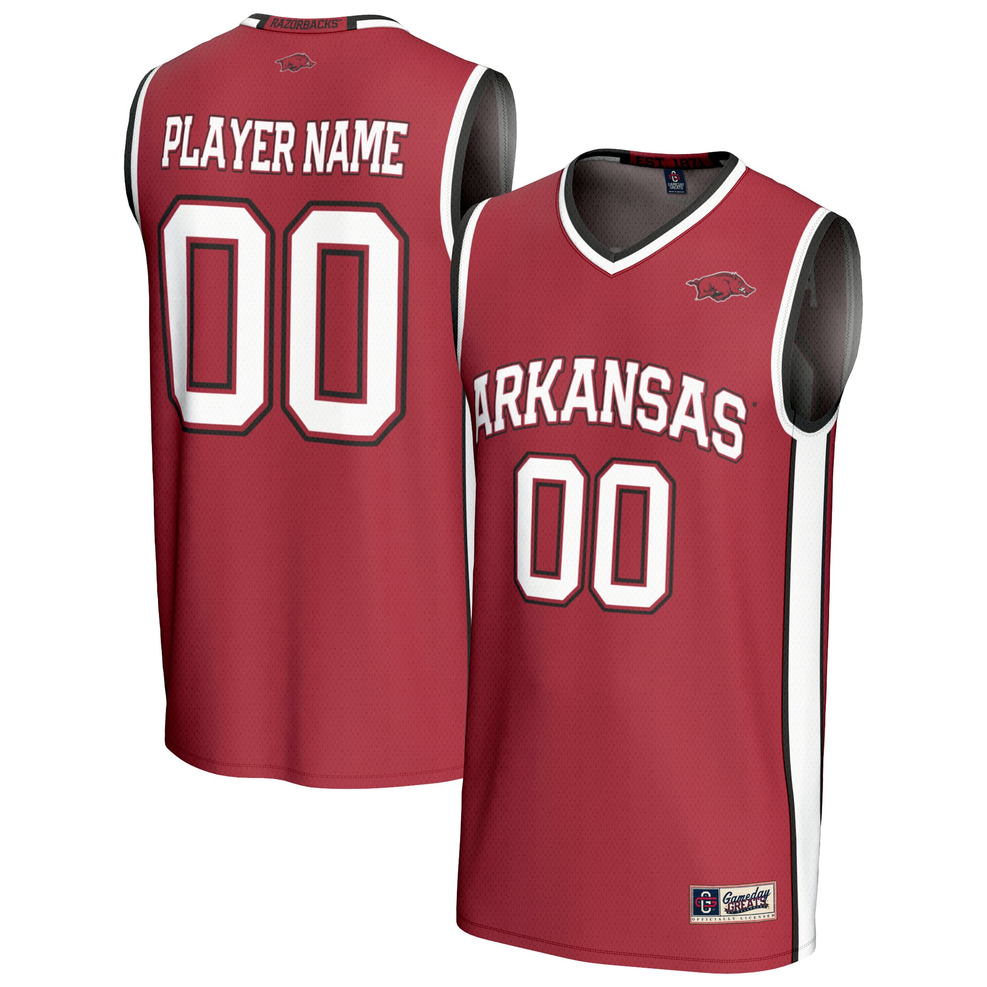 Arkansas Razorbacks Unisex Lightweight Collegiate Women's Basketball Fashion - front and back view