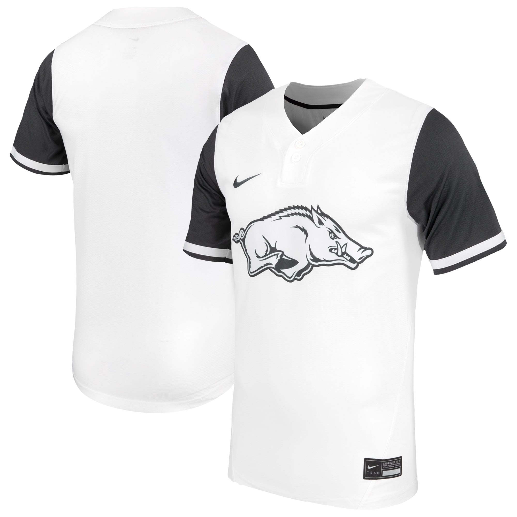 Arkansas Razorbacks Unisex Softball Jersey White - front and back view