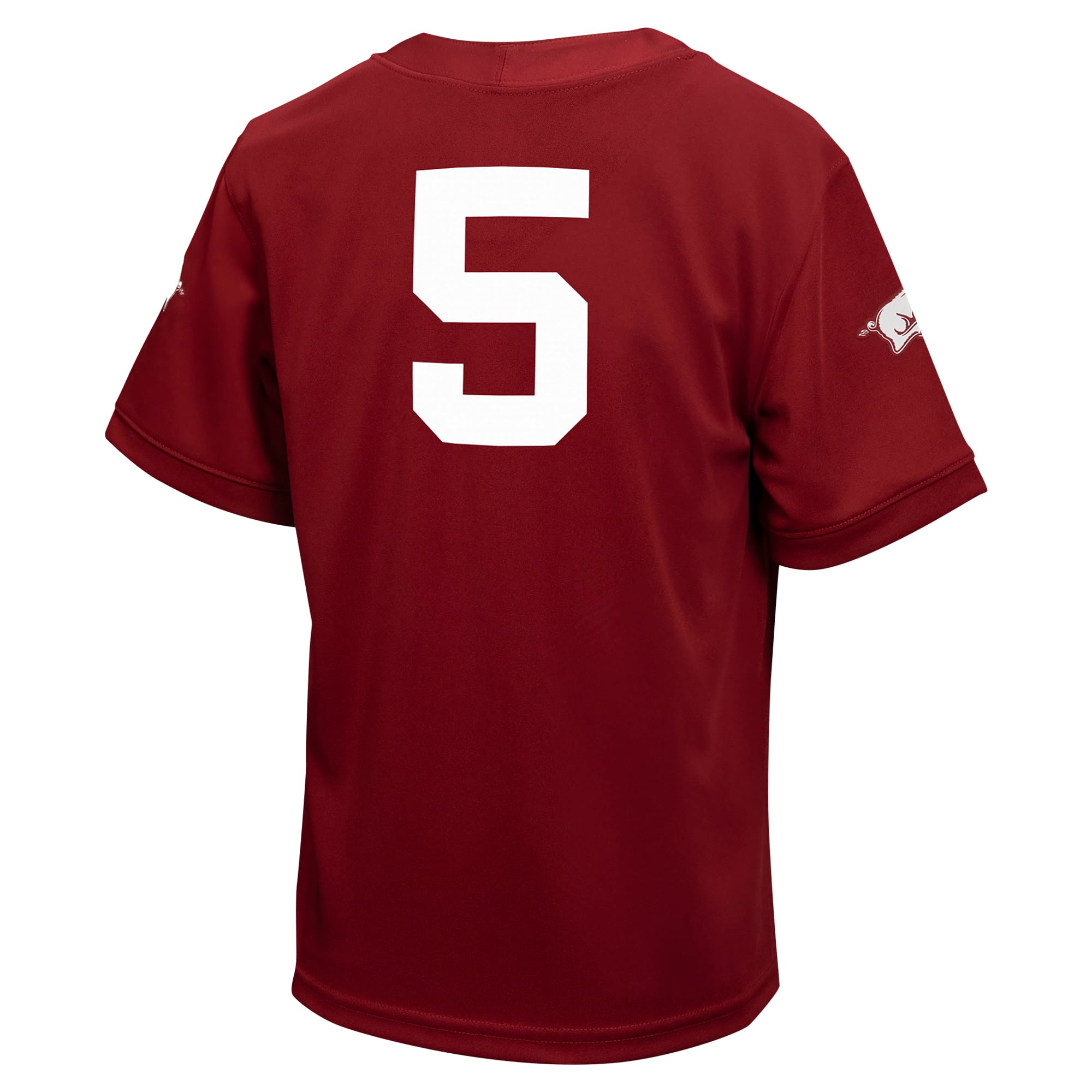 #5 Arkansas Razorbacks Youth Football Jersey Cardinal - back view