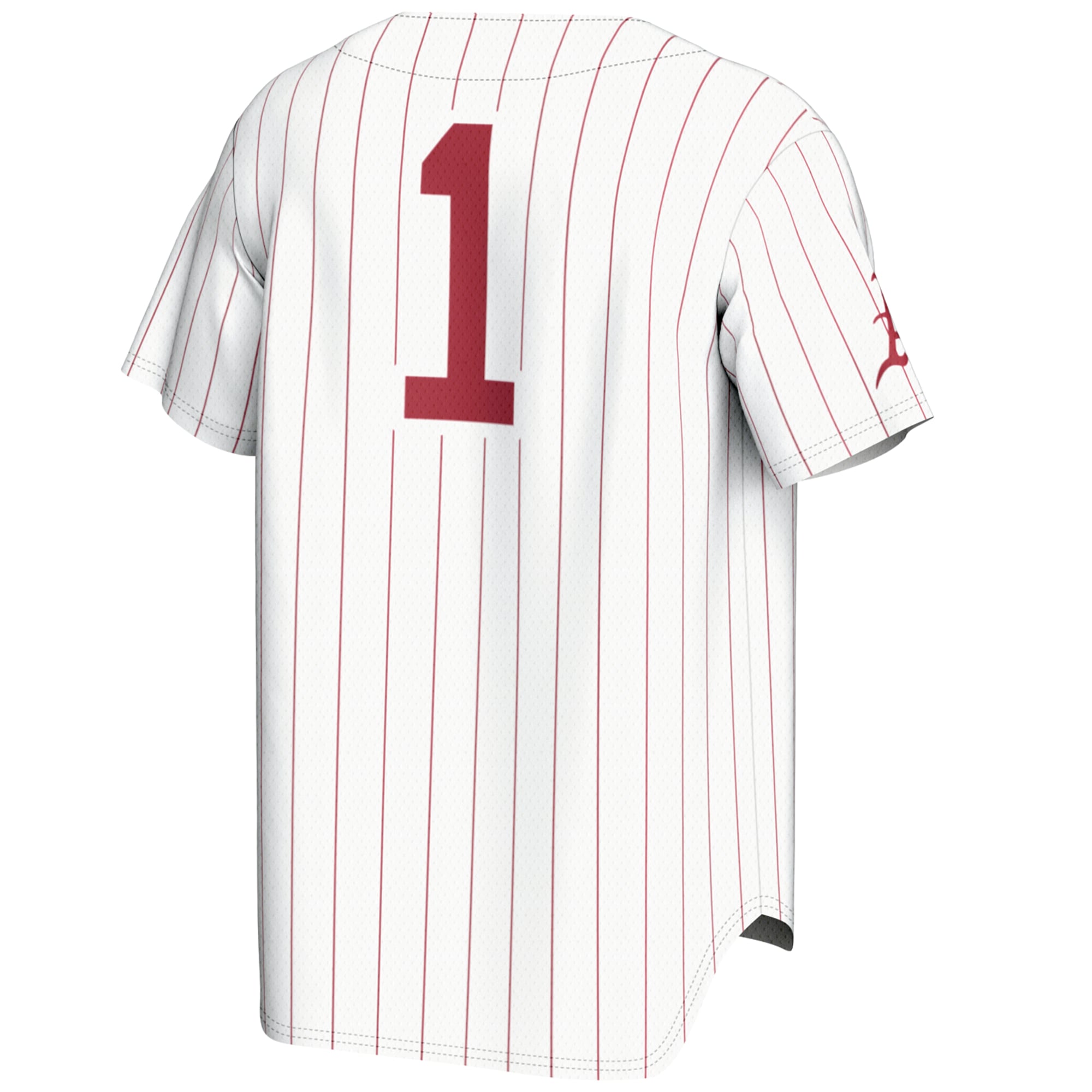 #1 Arkansas Razorbacks Youth Lightweight Baseball Jersey White - back view