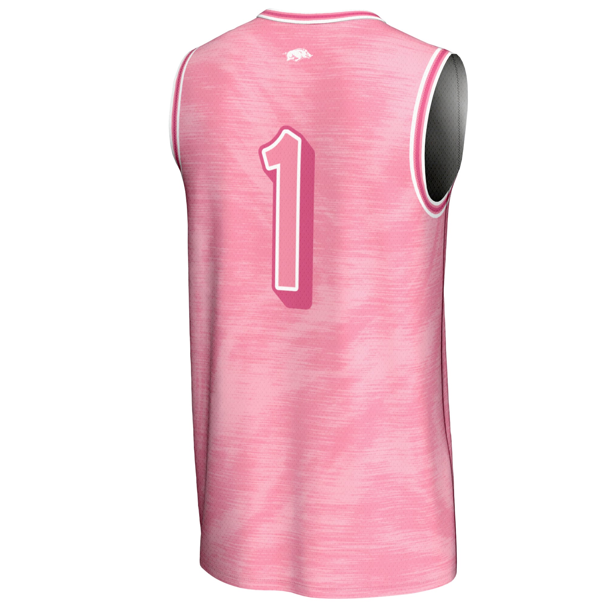 #1 Arkansas Razorbacks Youth Lightweight Basketball Jersey Pink - back view