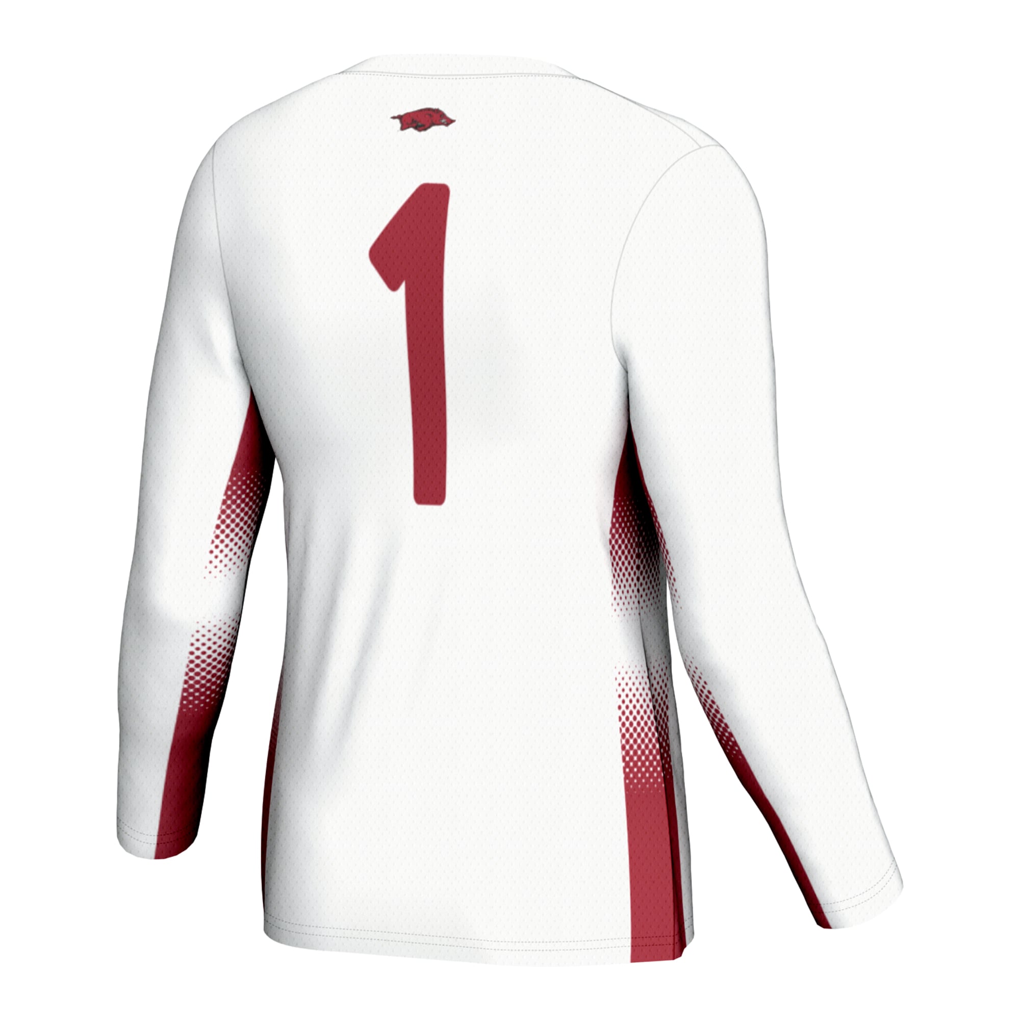 #1 Arkansas Razorbacks Youth Lightweight Women's Volleyball Jersey White - back view