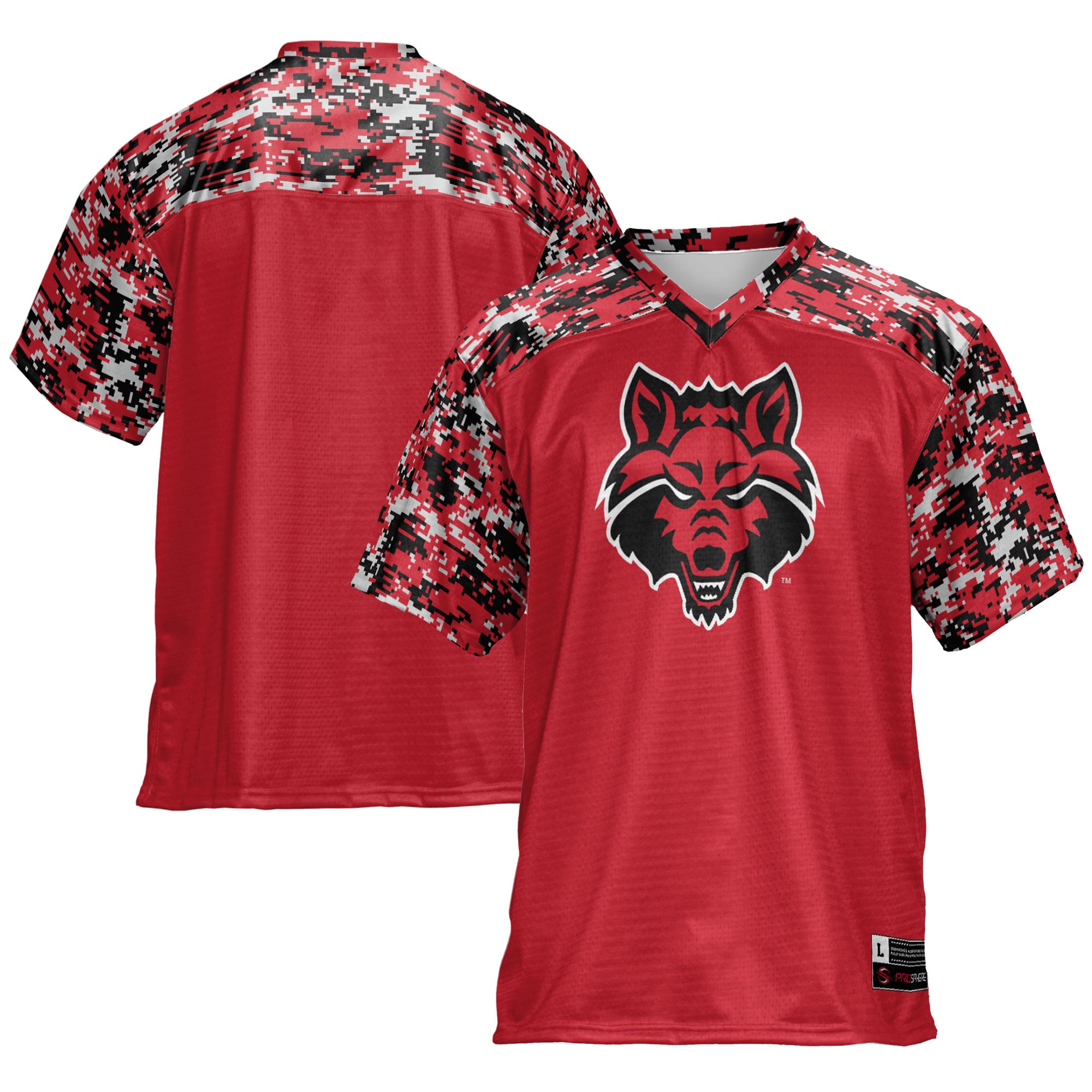 Arkansas State Red Wolves Football Jersey Scarlet - front and back view