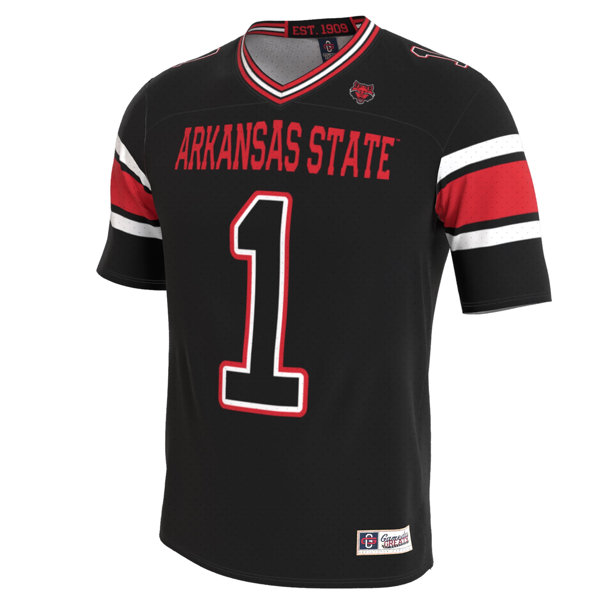 Arkansas State Red Wolves Unisex Lightweight Collegiate Football Blackout Fashion - front view