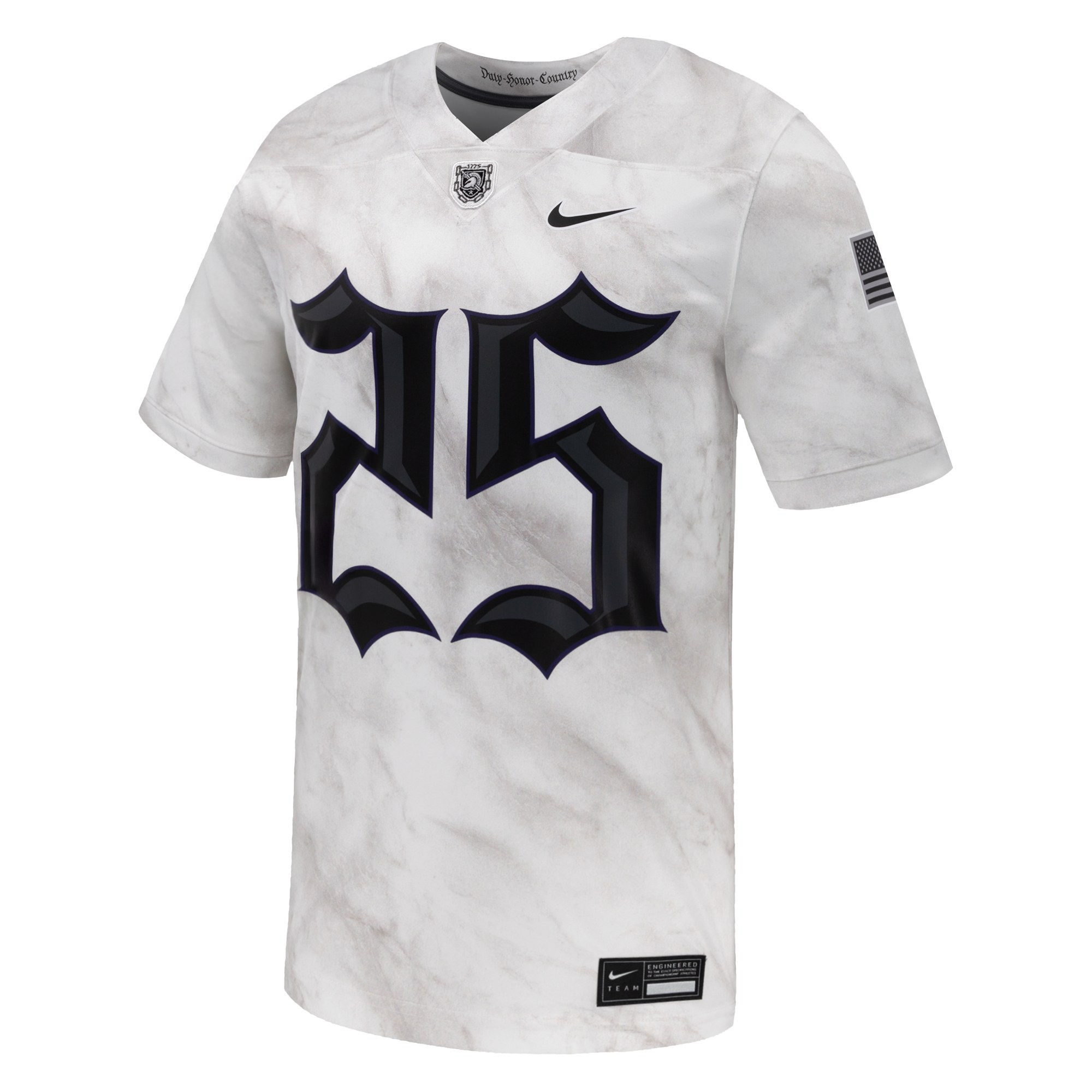 #25 Army Black Knights Army 250 Collection Football Jersey White - front view