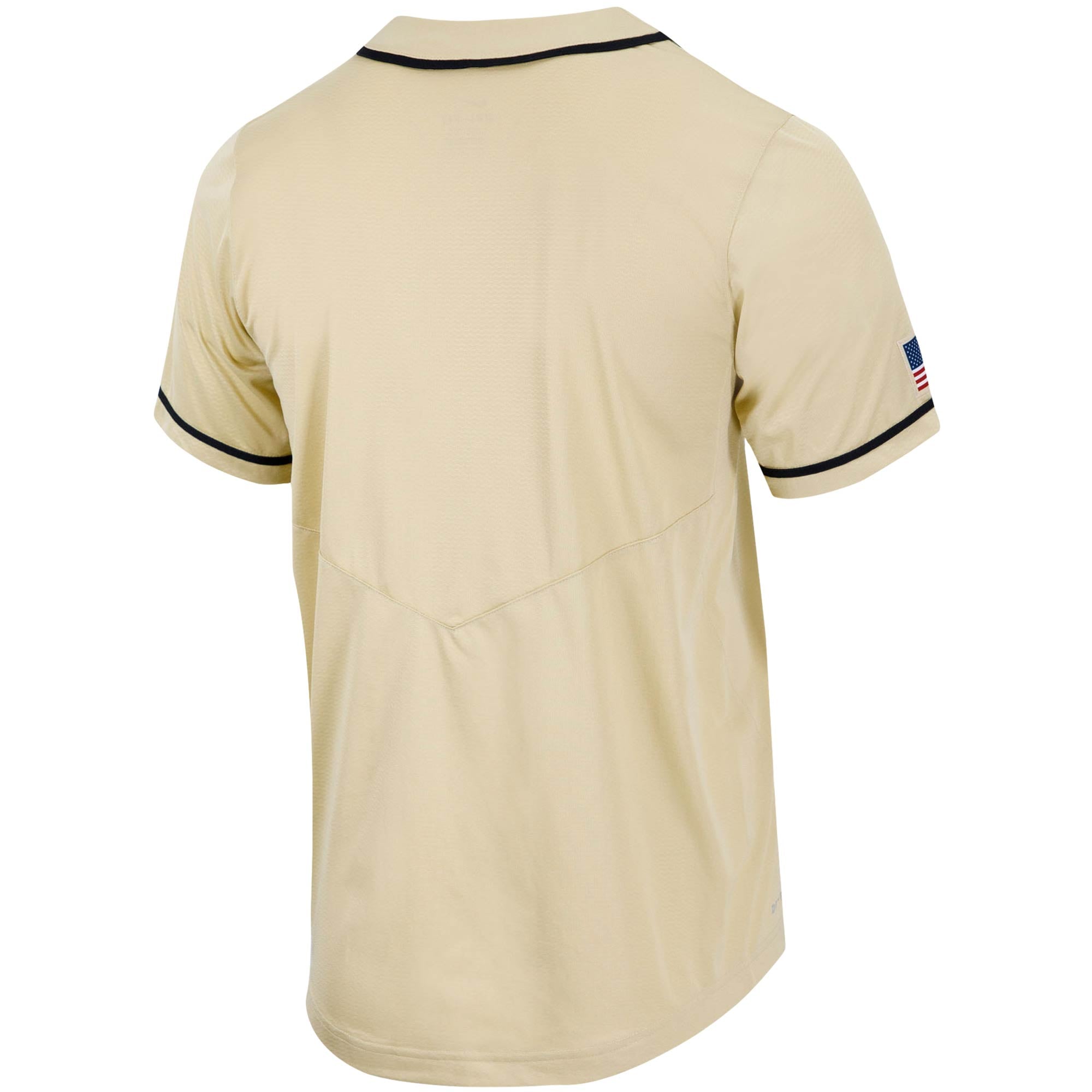 Army Black Knights Full-Button Baseball Jersey Gold - back view