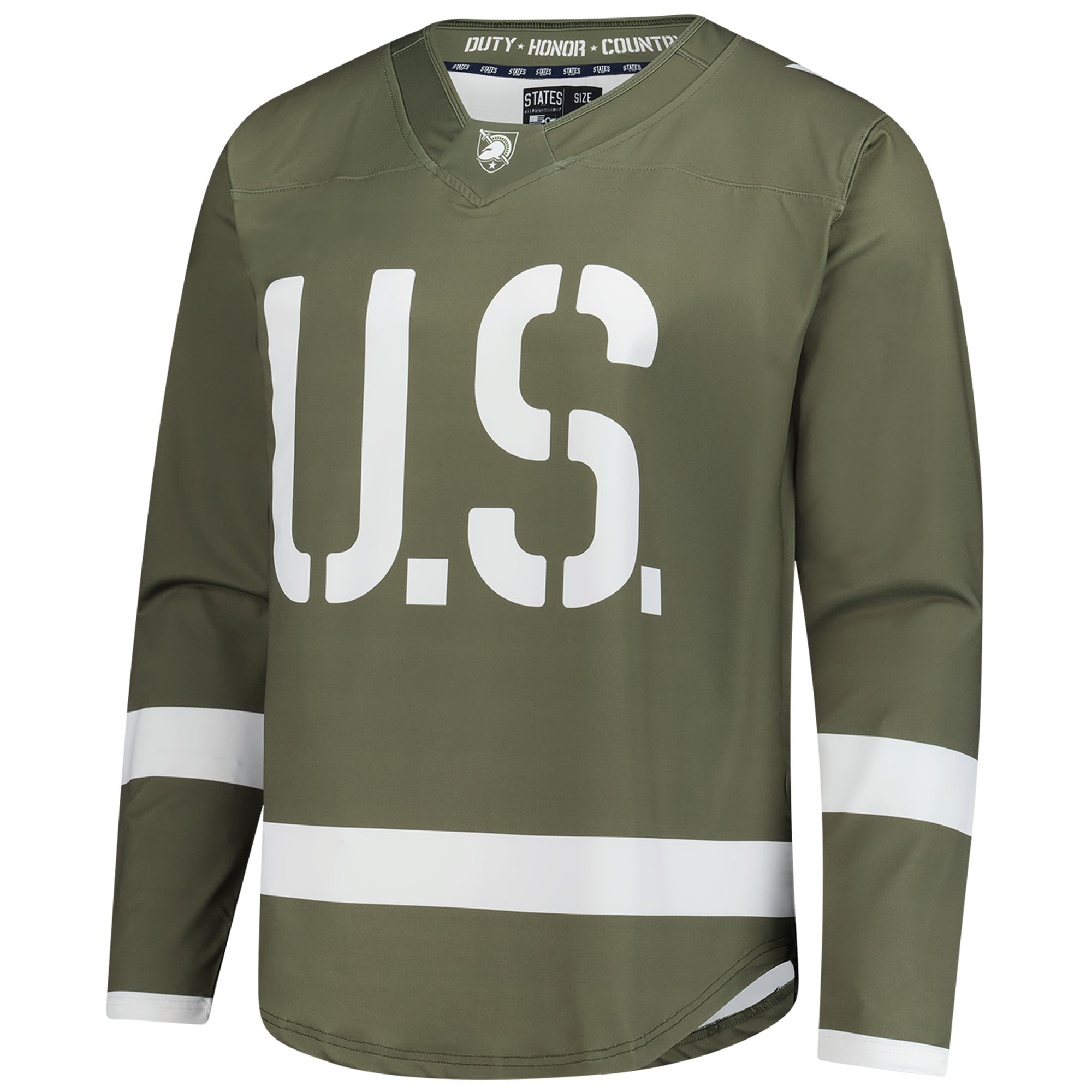 Army Black Knights Hockey Jersey Olive - front view