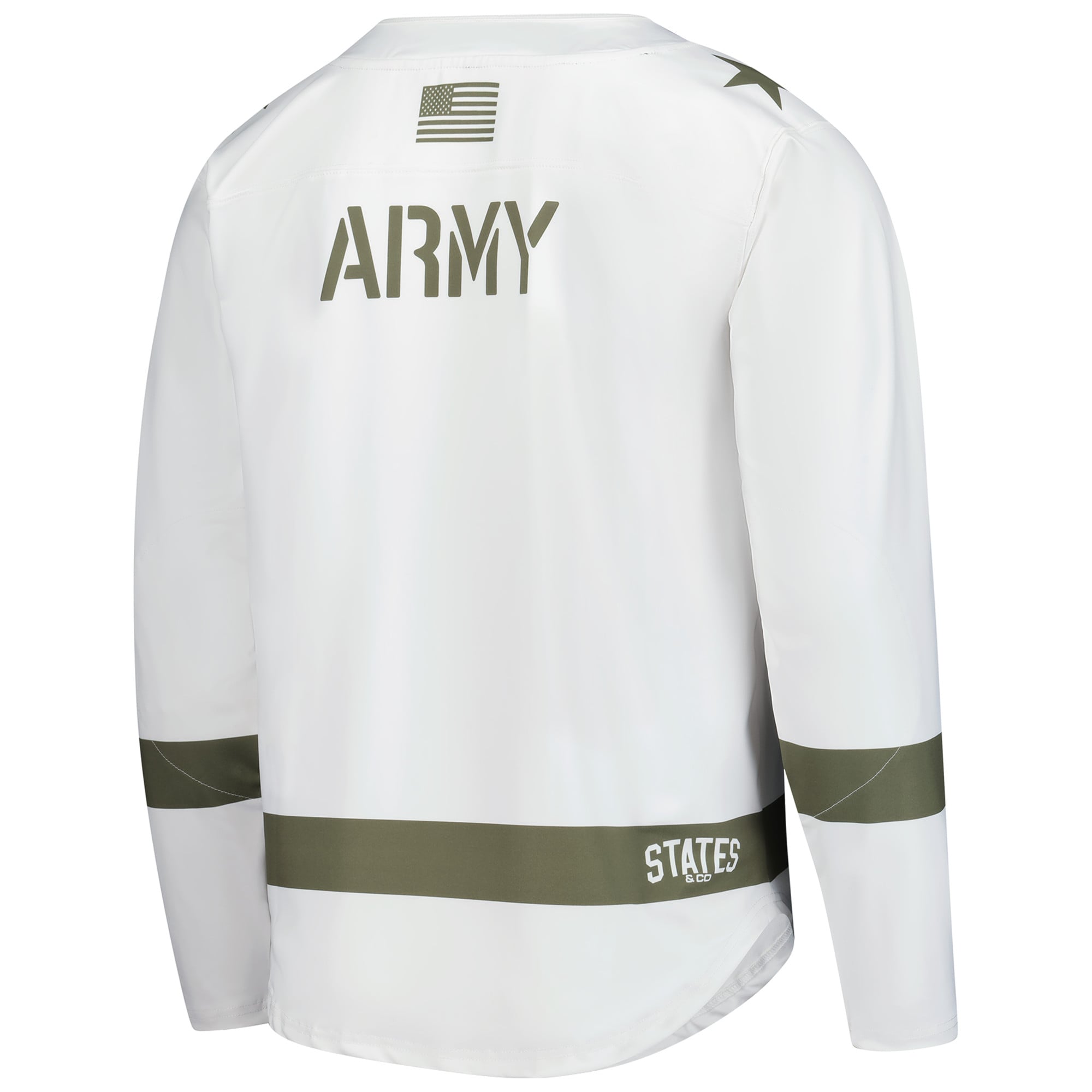 Army Black Knights Hockey Jersey White/Olive - back view