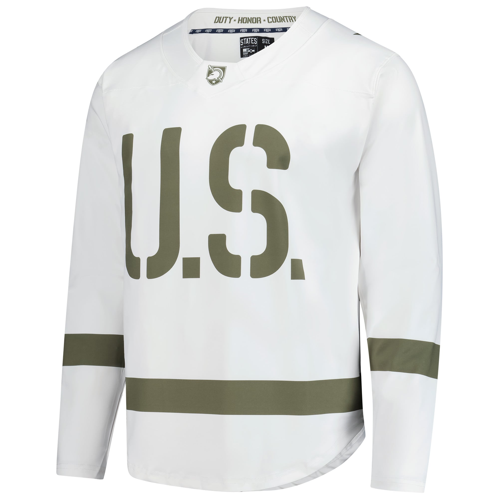 Army Black Knights Hockey Jersey White/Olive - front view