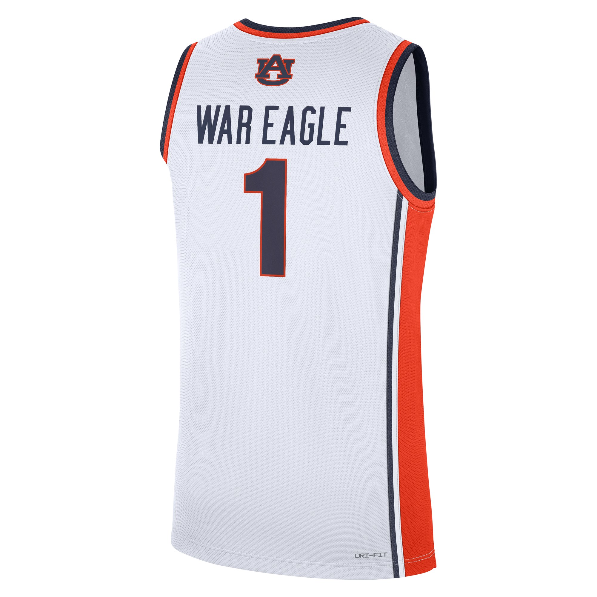 Auburn Tigers #1 Home War Eagle Basketball Jersey White - back view